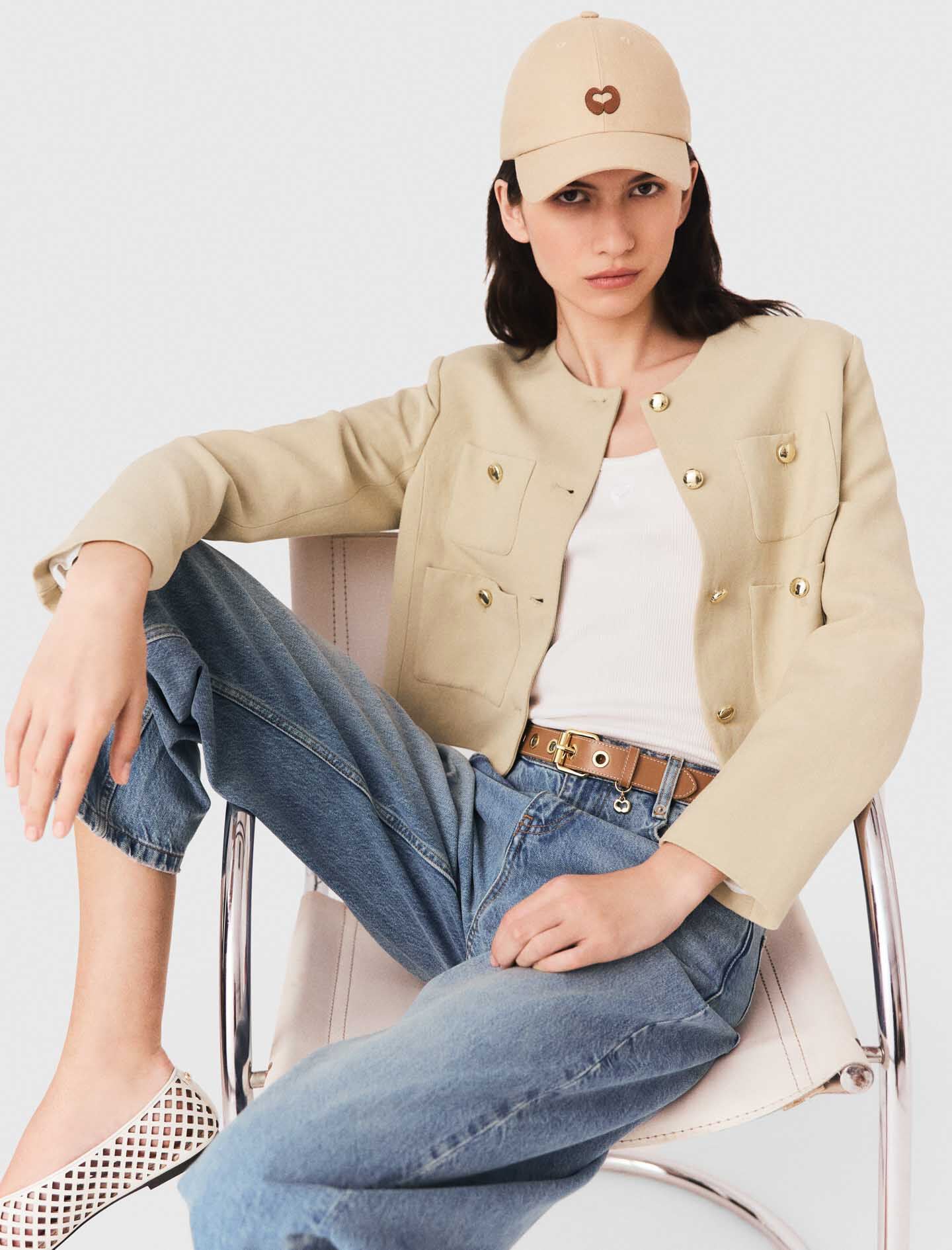 Maje Short linen blend jacket