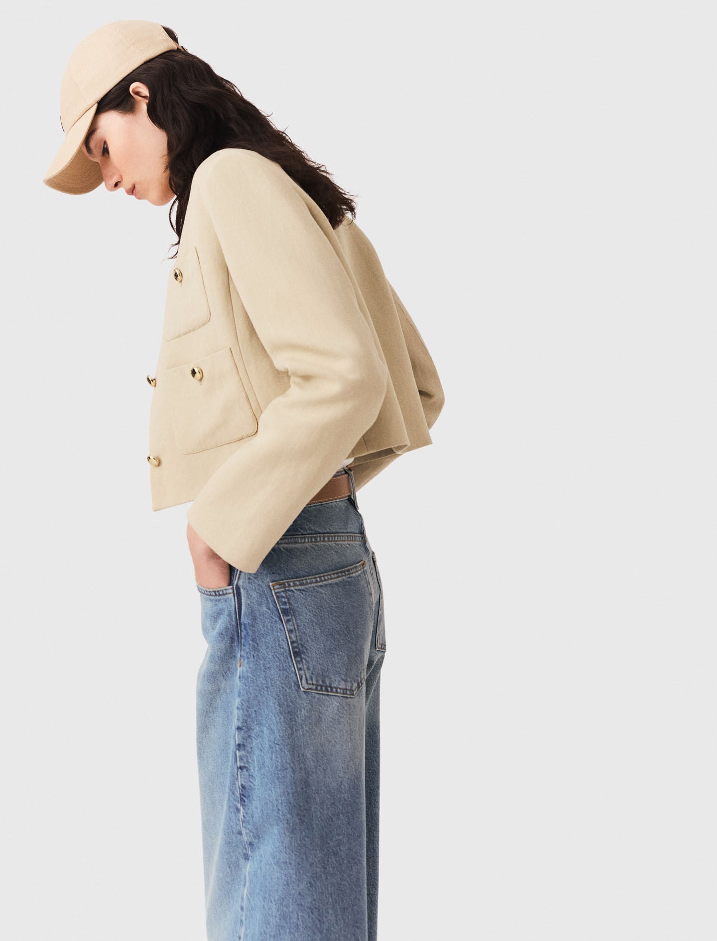 Maje Short linen blend jacket
