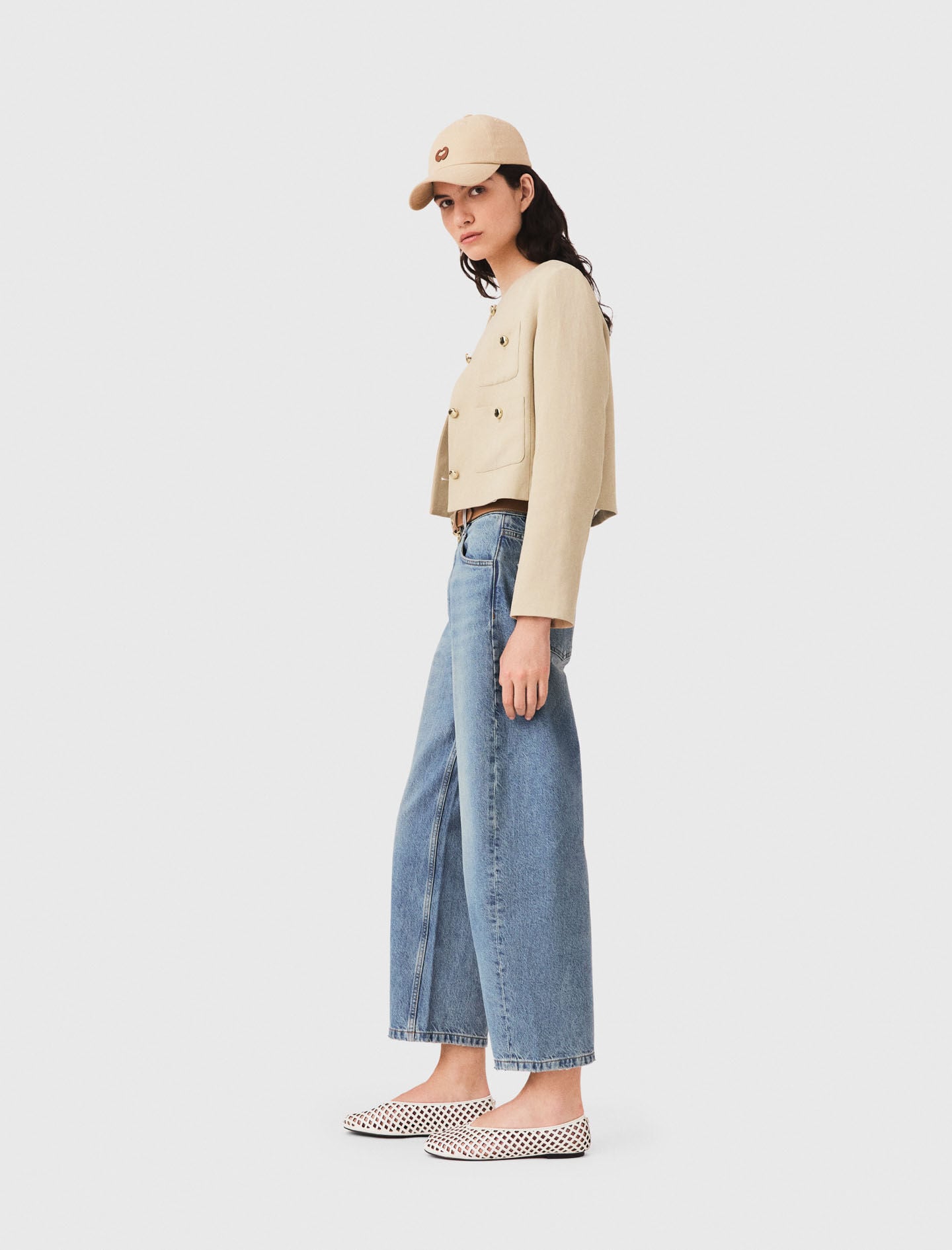 Maje Short linen blend jacket