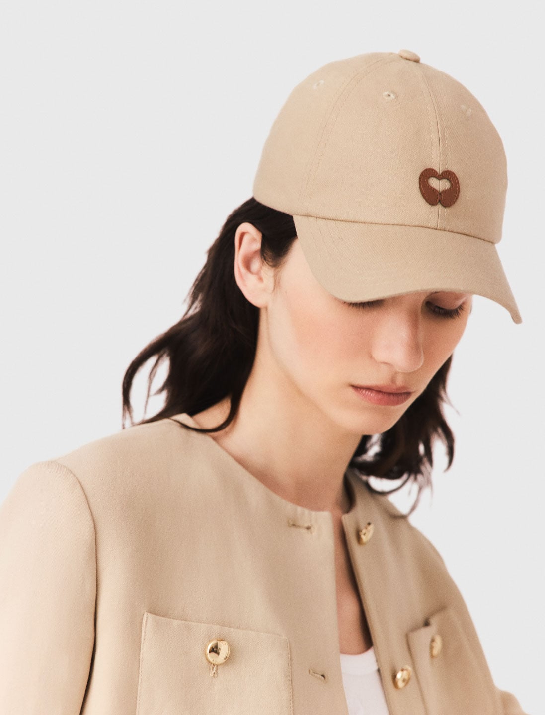 Maje Linen blend cap with logo
