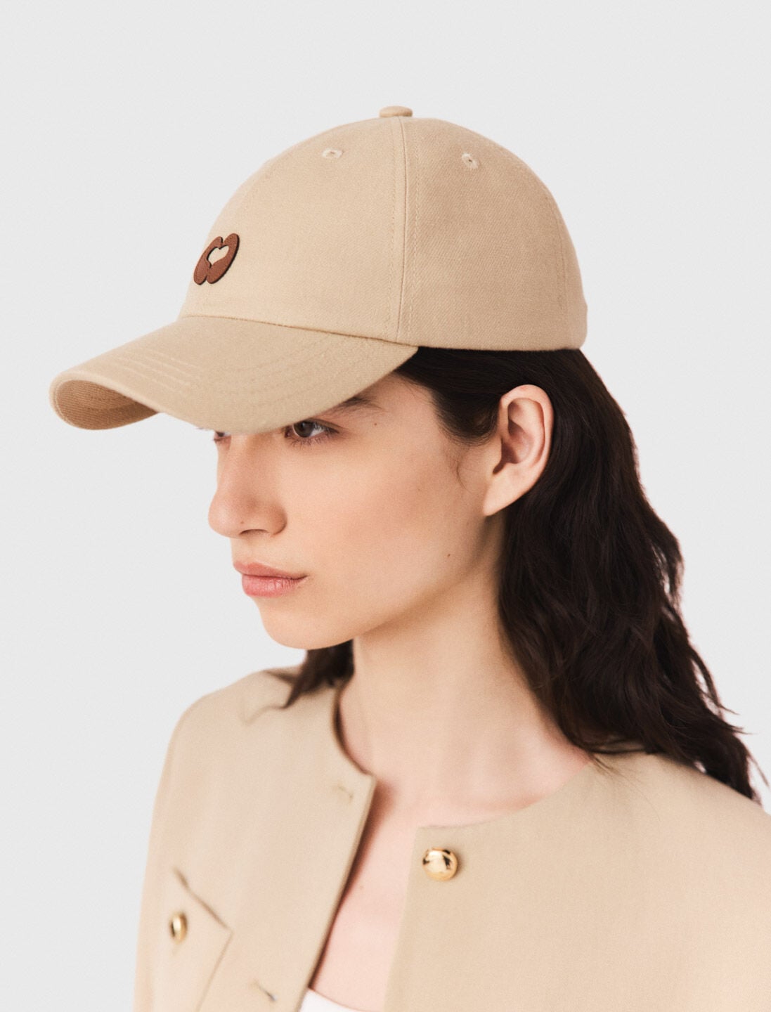 Maje Linen blend cap with logo