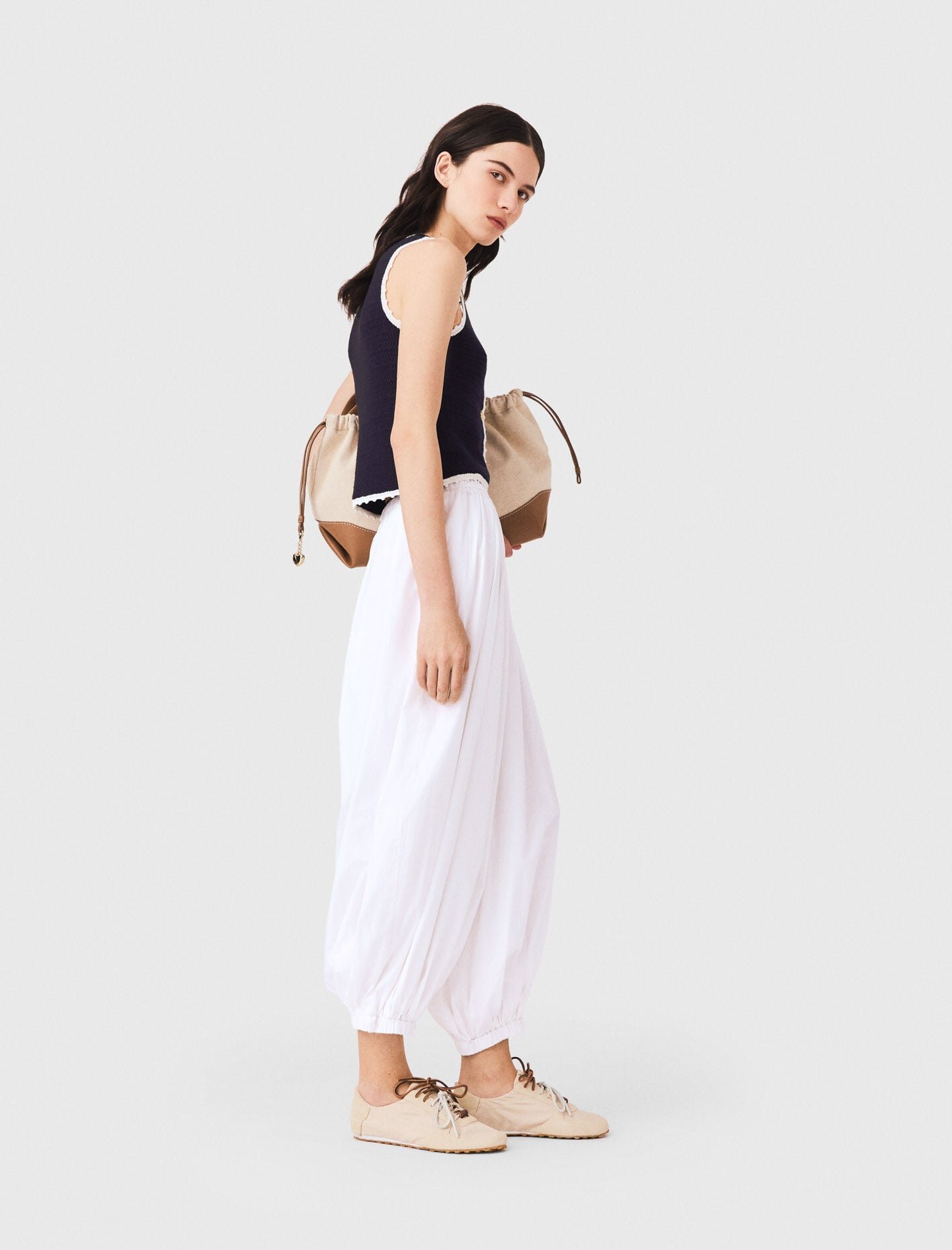 Maje Knit top with crochet trim