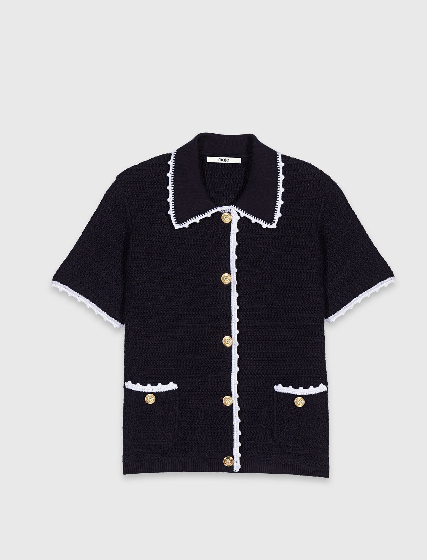 Maje Cardigan with crochet trim