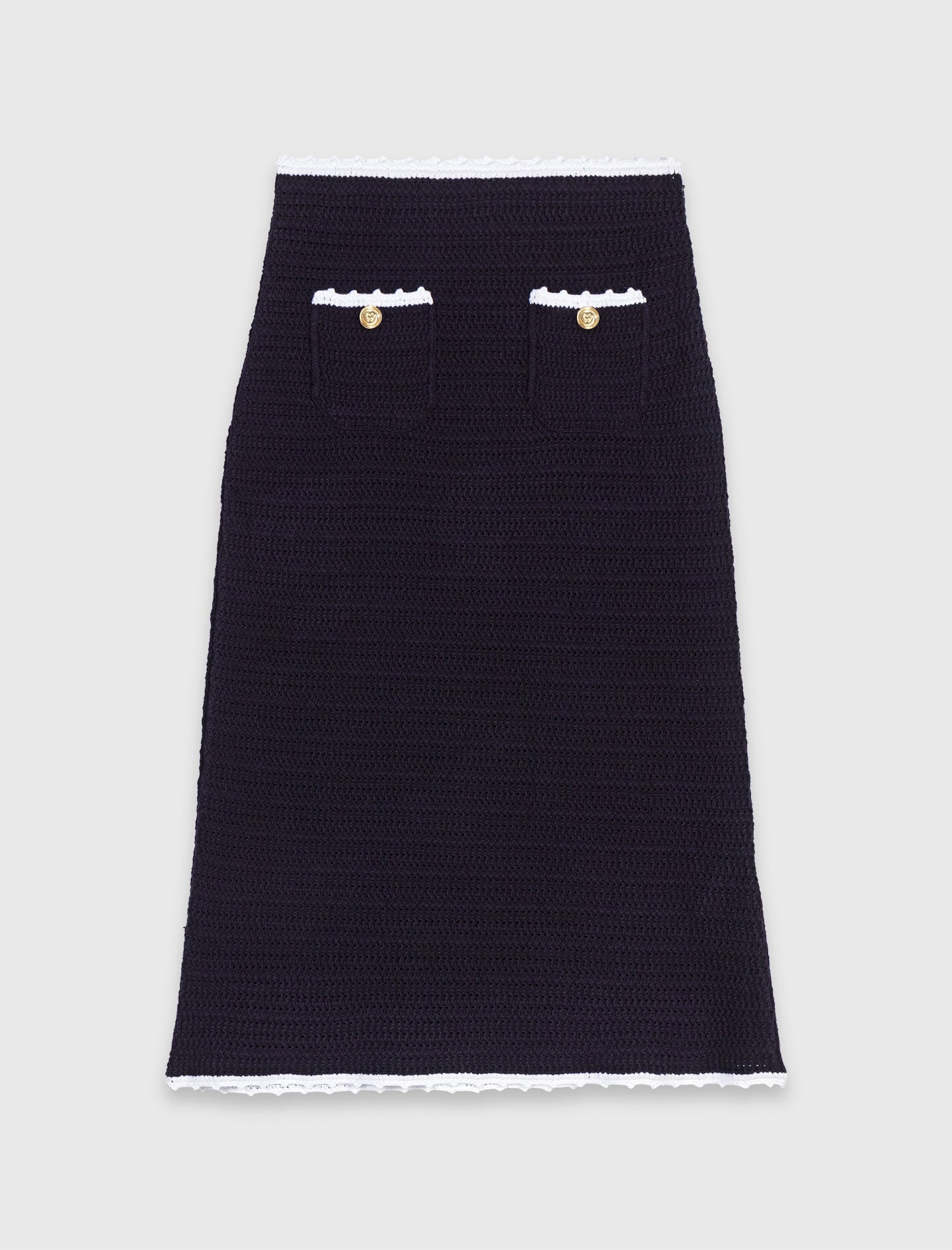 Maje Midi skirt with crochet trim