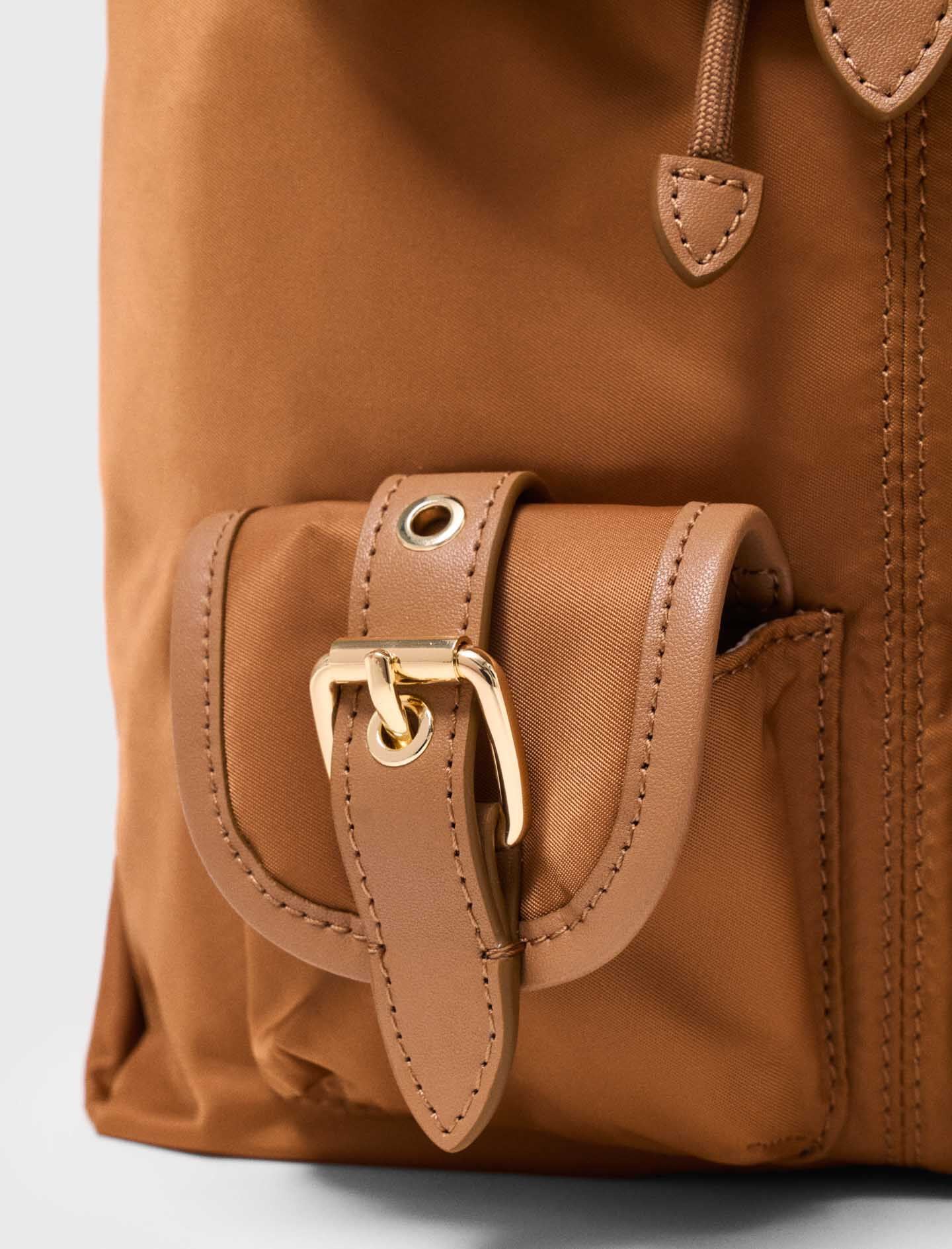Maje Leather and nylon backpack