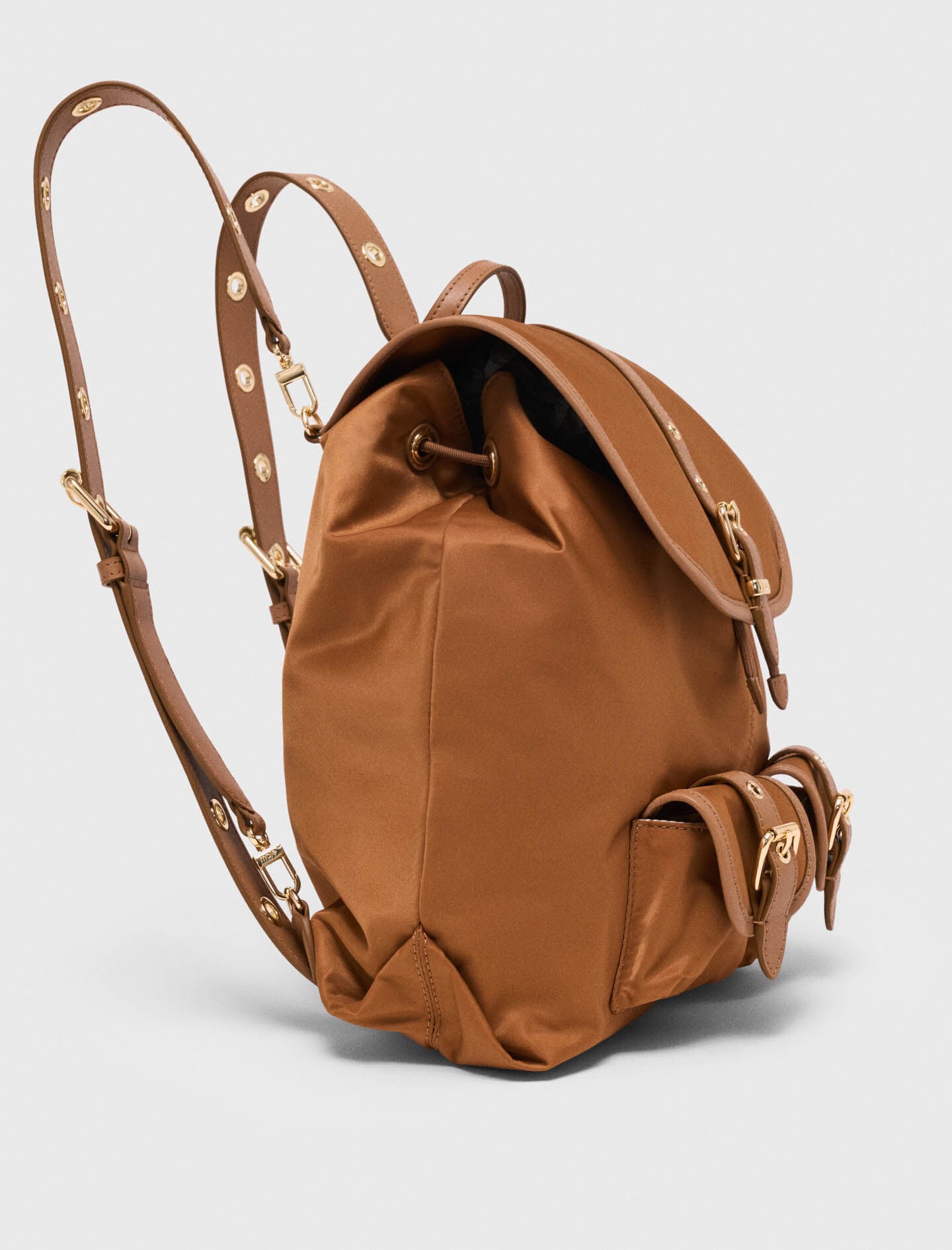 Maje Leather and nylon backpack