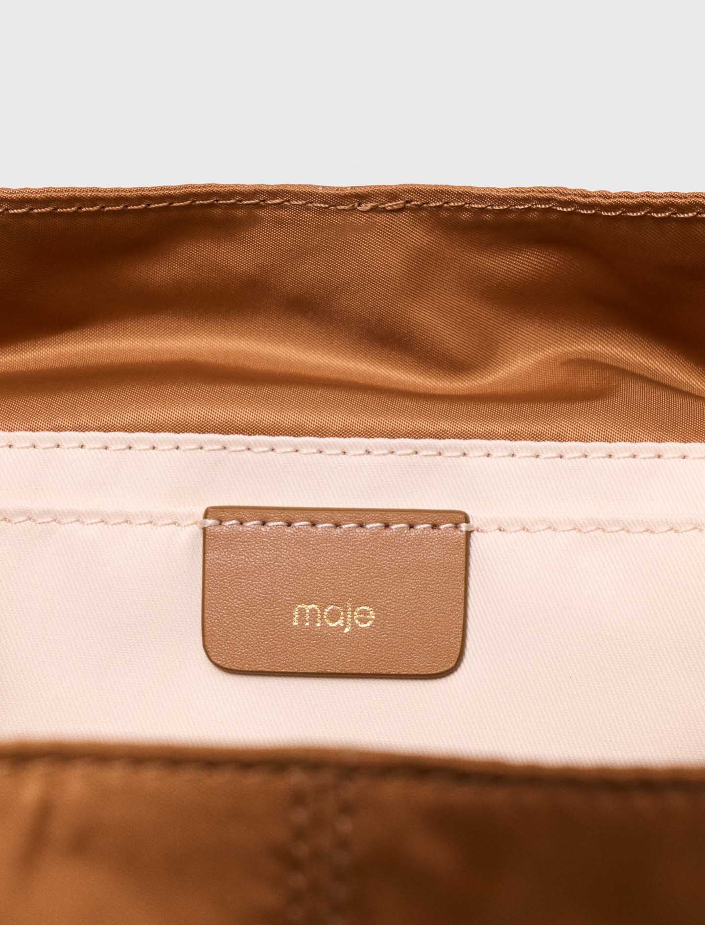 Maje Leather and nylon backpack