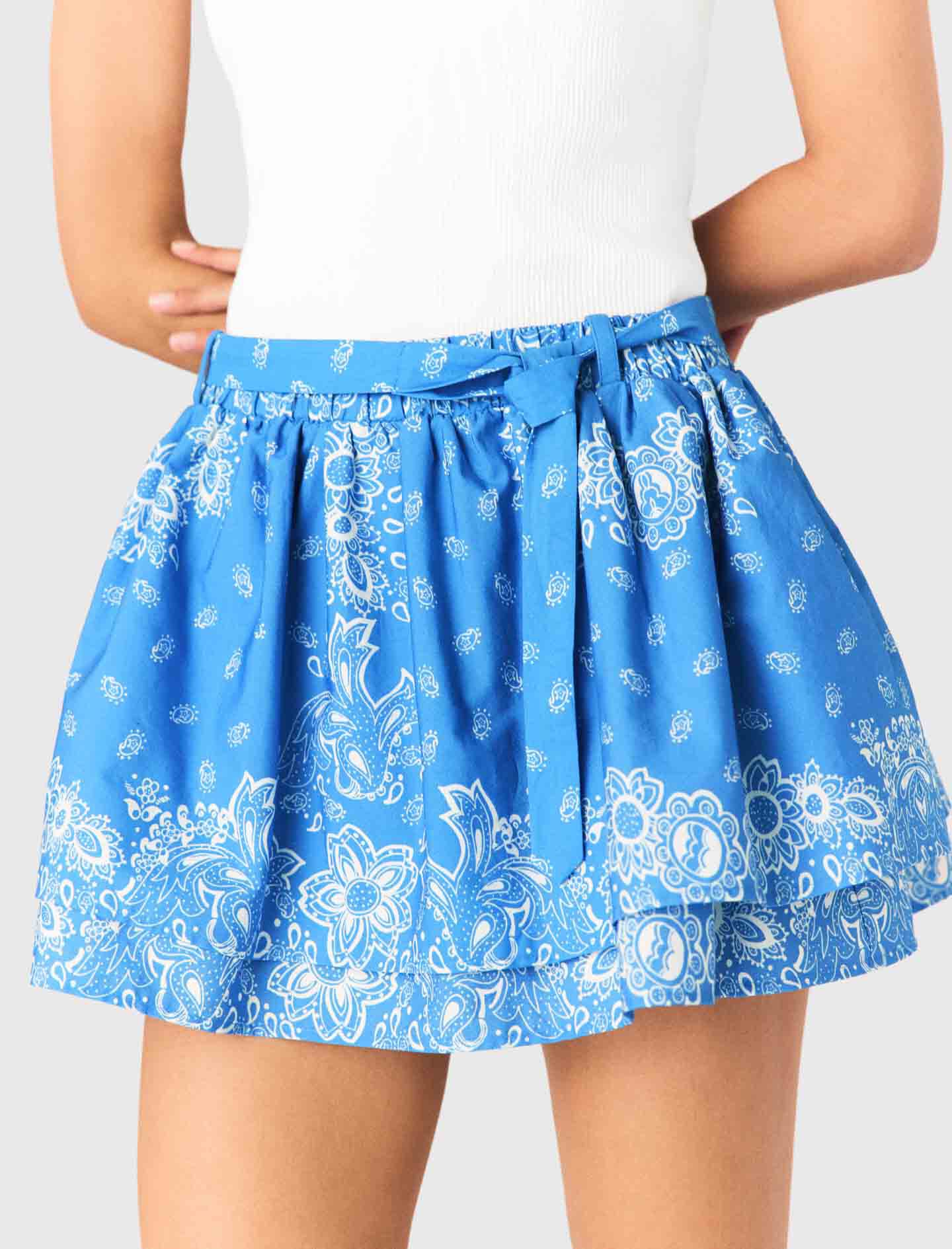 Maje Printed ruffled skirt