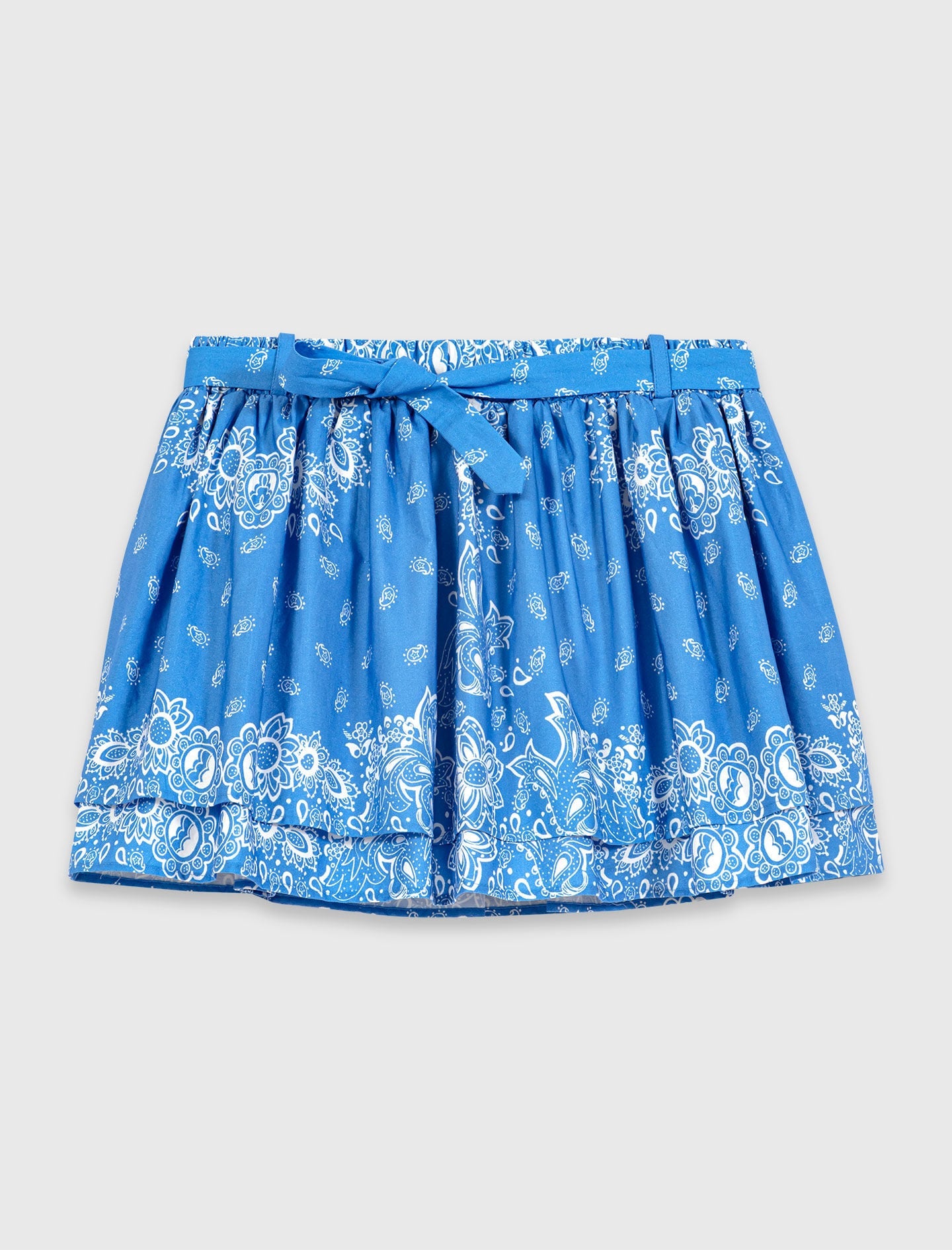 Maje Printed ruffled skirt