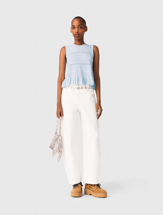 Maje Ruffled knit top