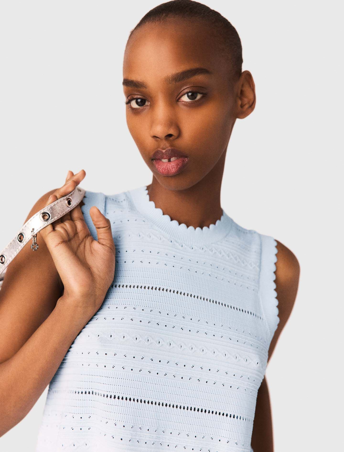 Maje Ruffled knit top