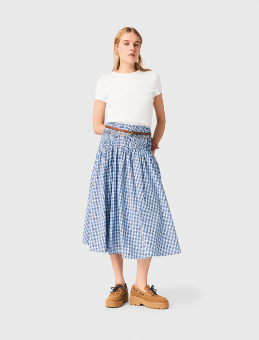 Maje Rhinestone cotton maxi skirt