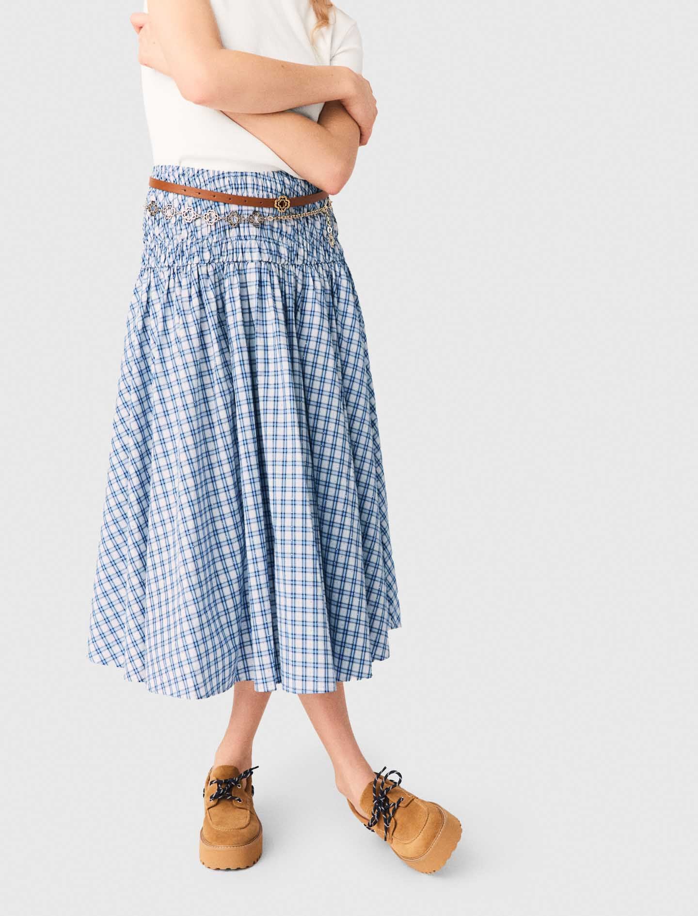 Maje Rhinestone cotton maxi skirt