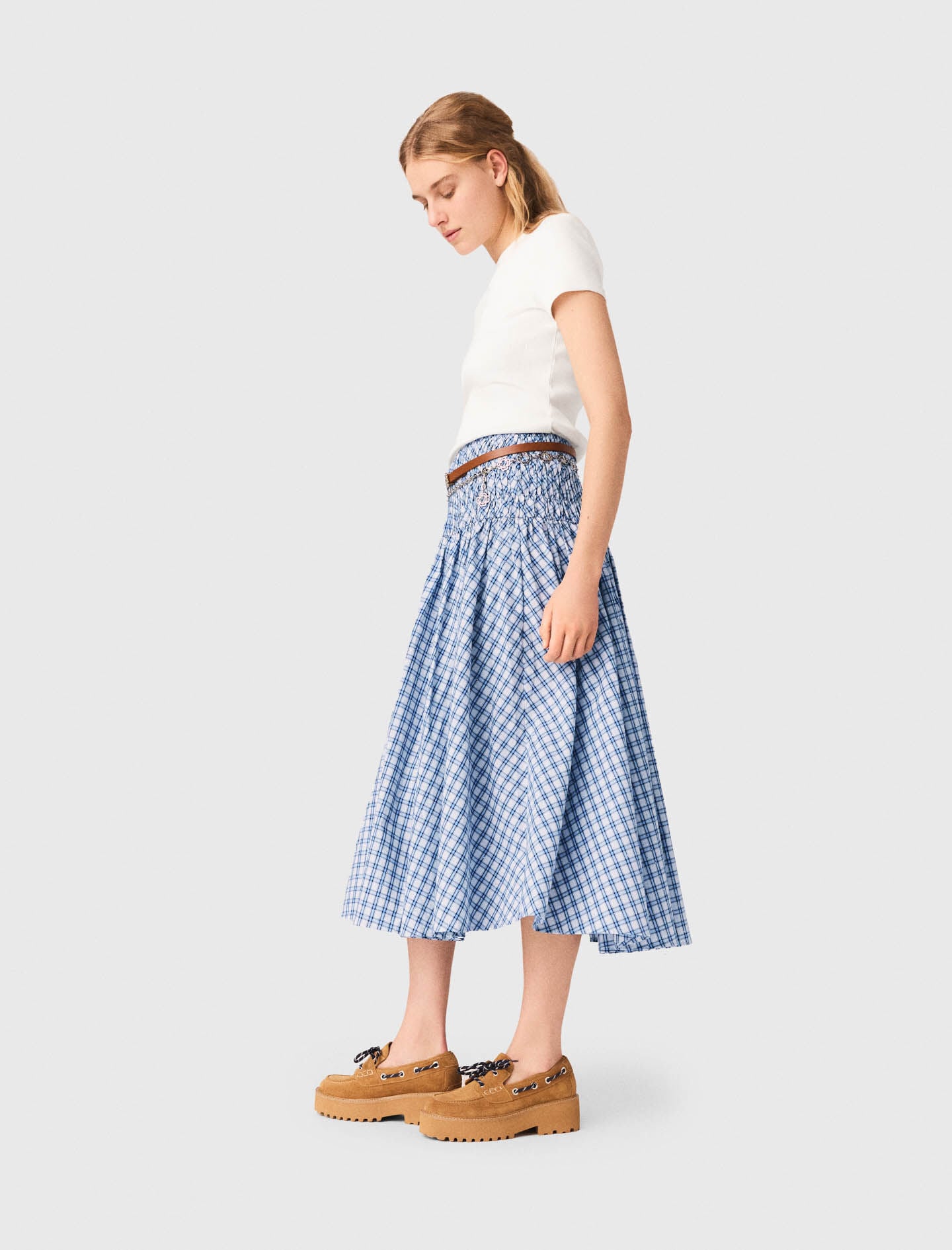 Maje Rhinestone cotton maxi skirt