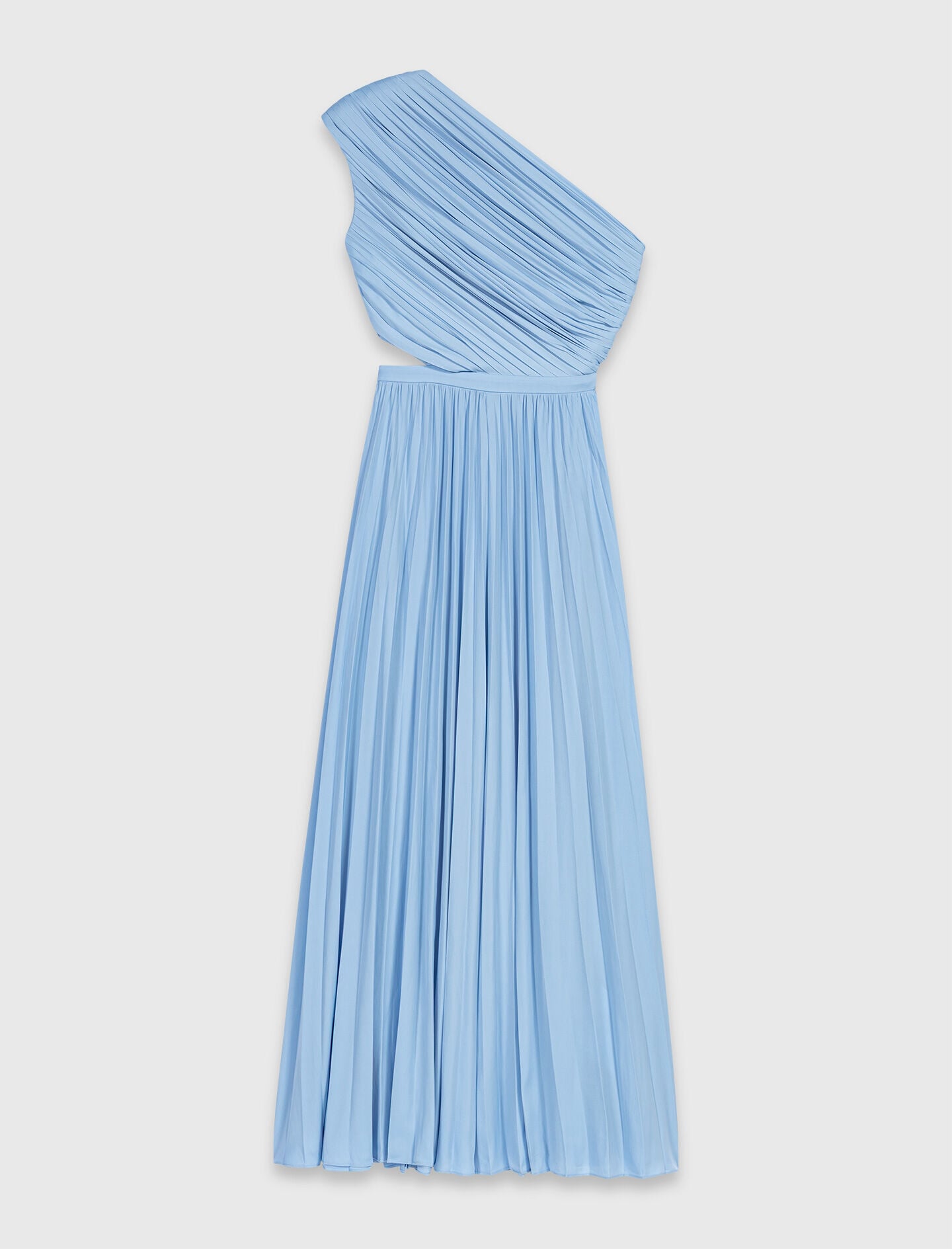 Maje Asymmetrical pleated maxi dress