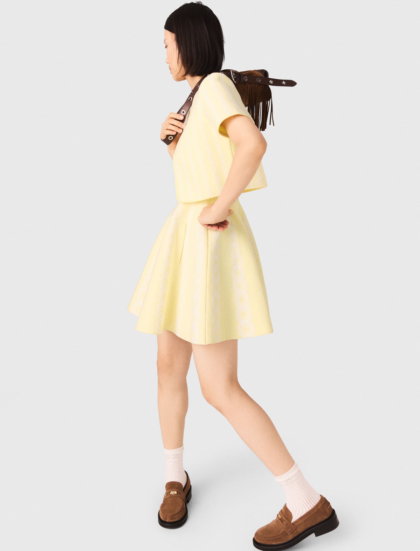 Maje Cropped fancy knit cardigan