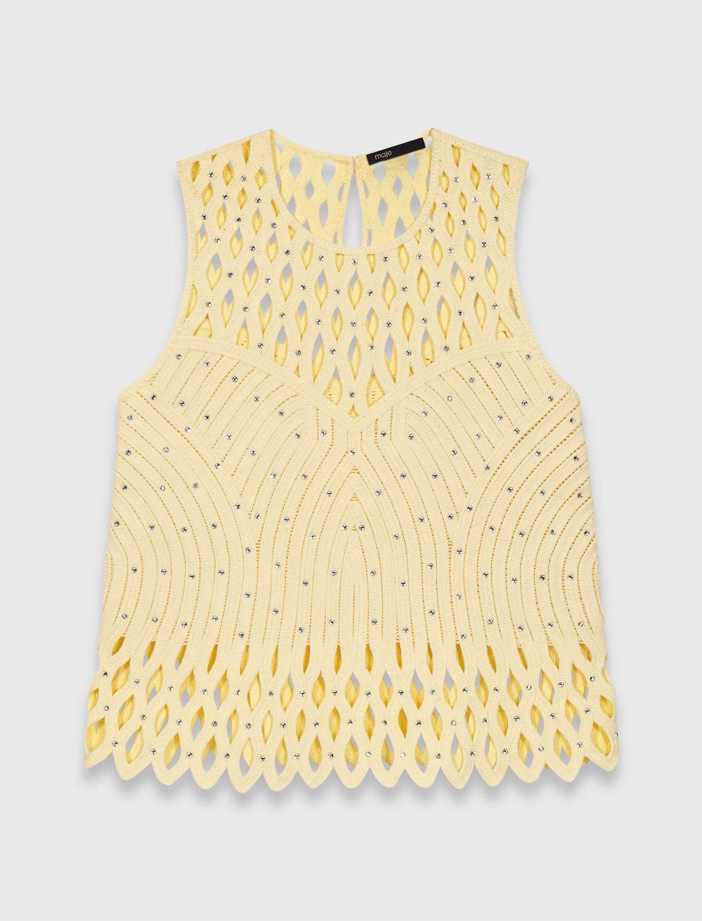 Maje Crochet rhinestone top