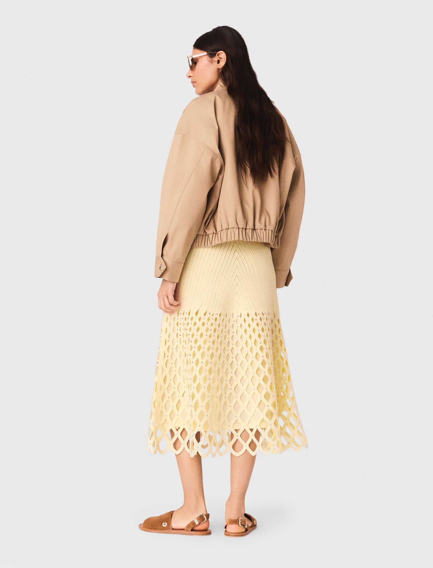 Maje Crochet rhinestone skirt