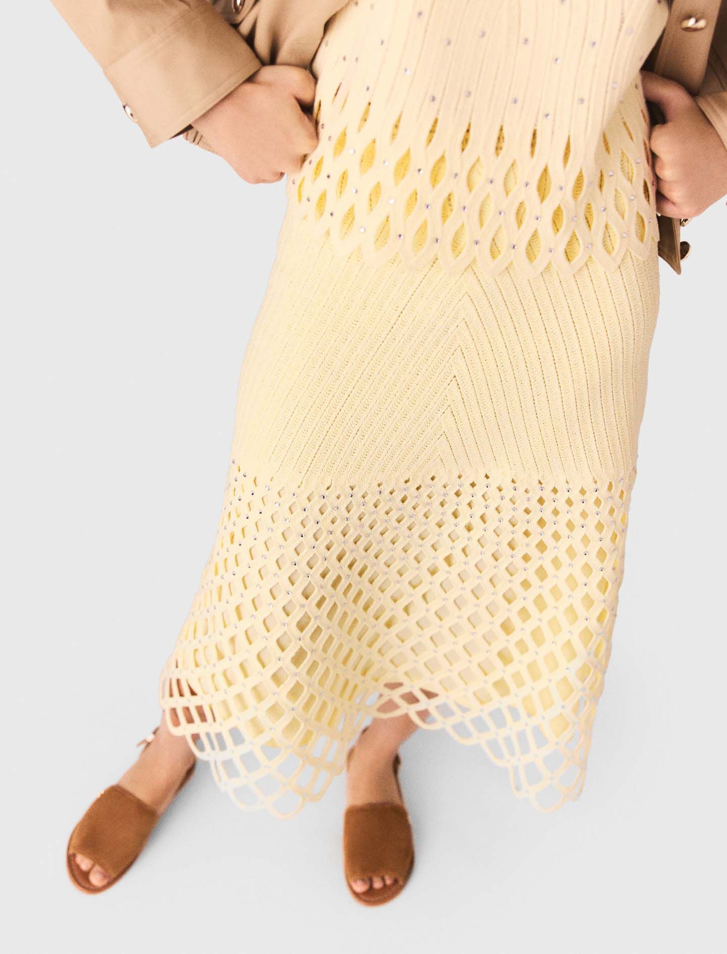 Maje Crochet rhinestone skirt