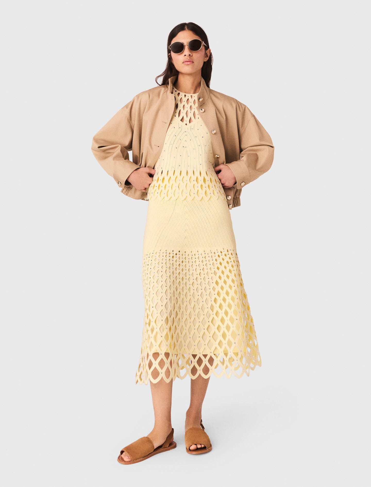 Maje Crochet rhinestone skirt