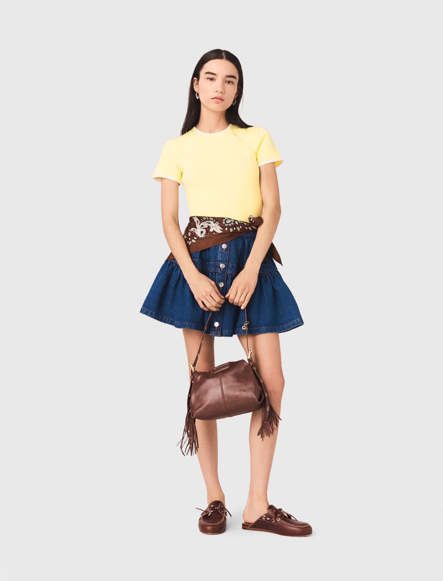 Maje Round back cut-out sweater