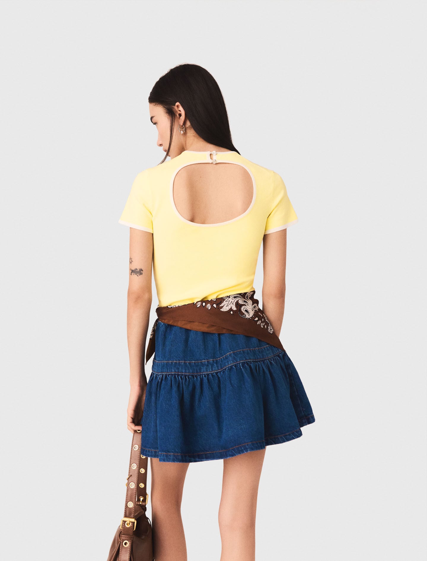 Maje Round back cut-out sweater