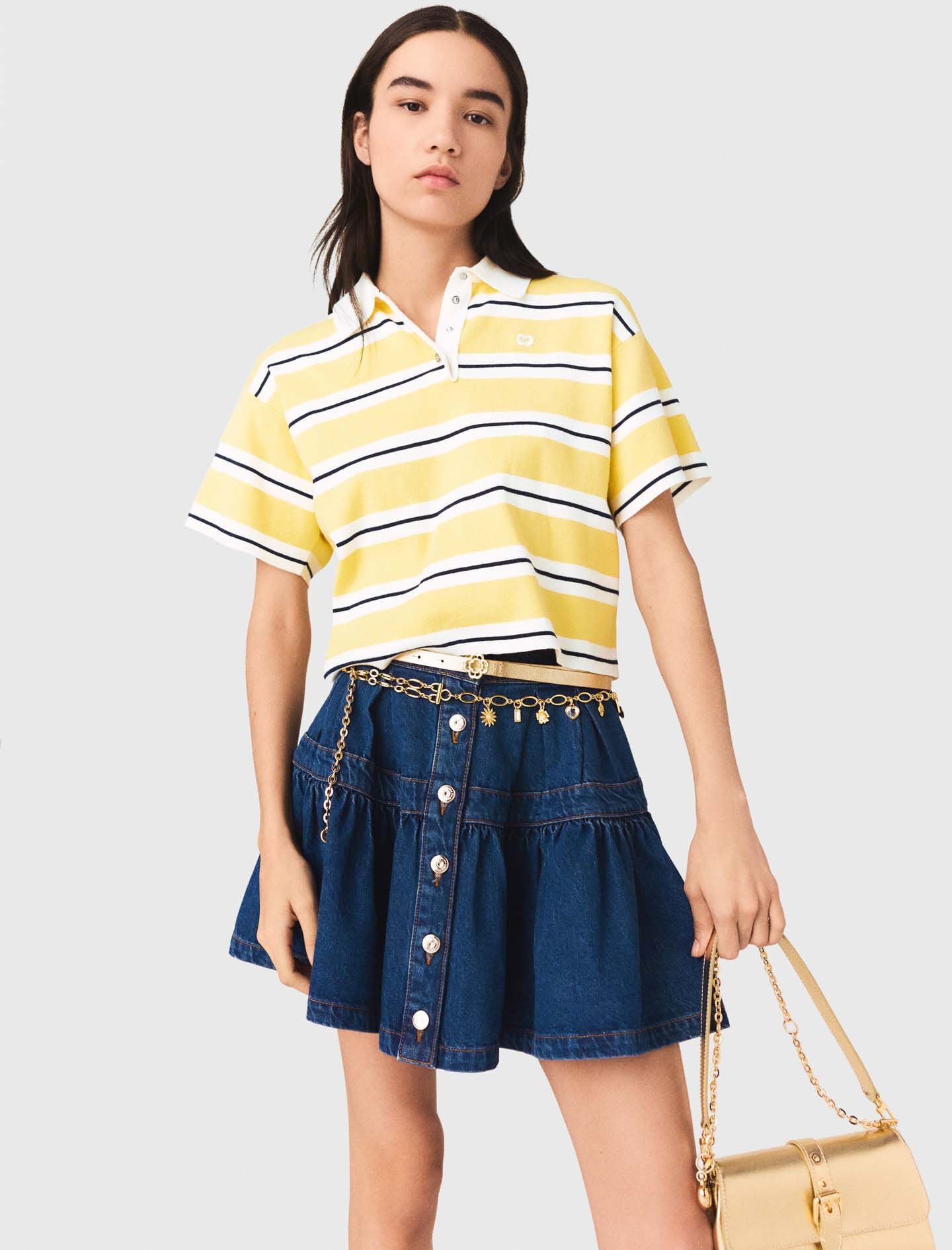 Maje Striped short-sleeve polo
