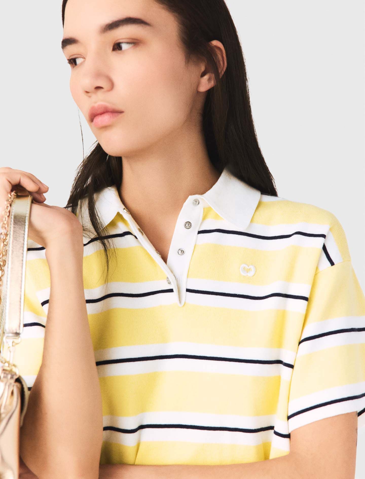 Maje Striped short-sleeve polo