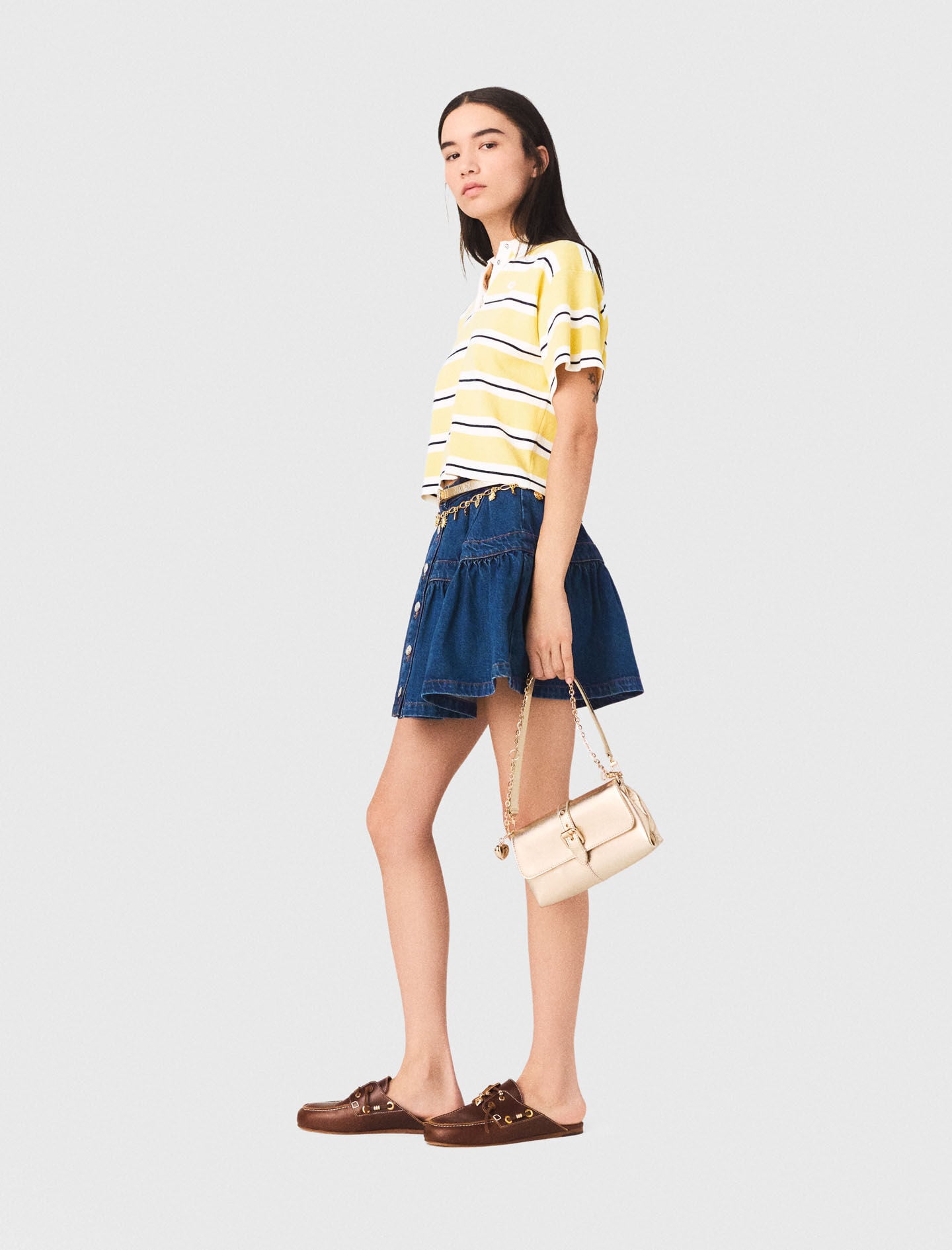 Maje Striped short-sleeve polo