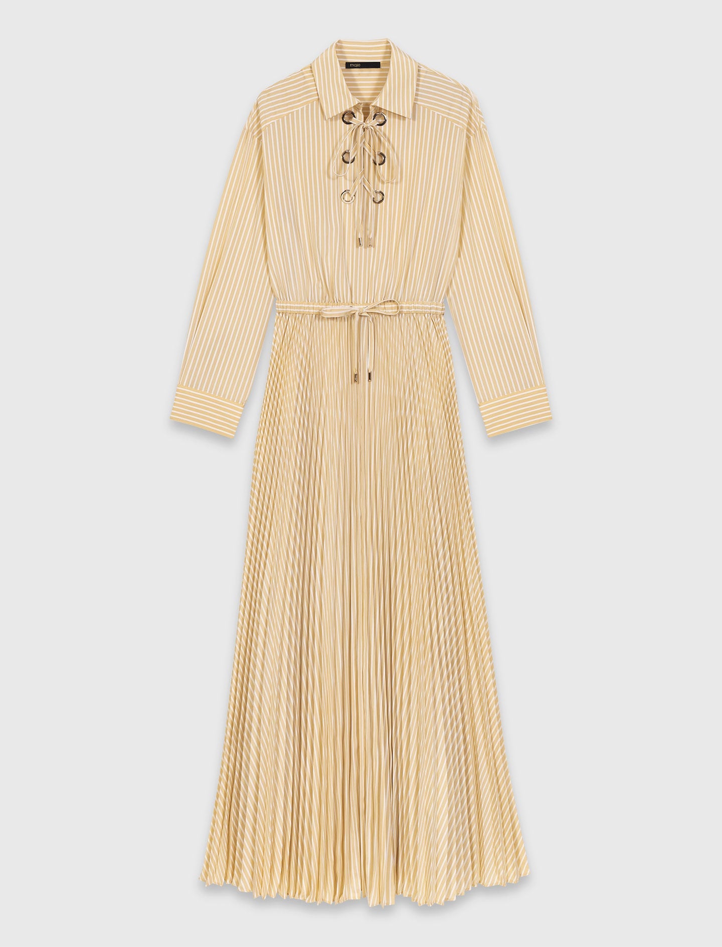 Maje Eyelet pleated maxi dress