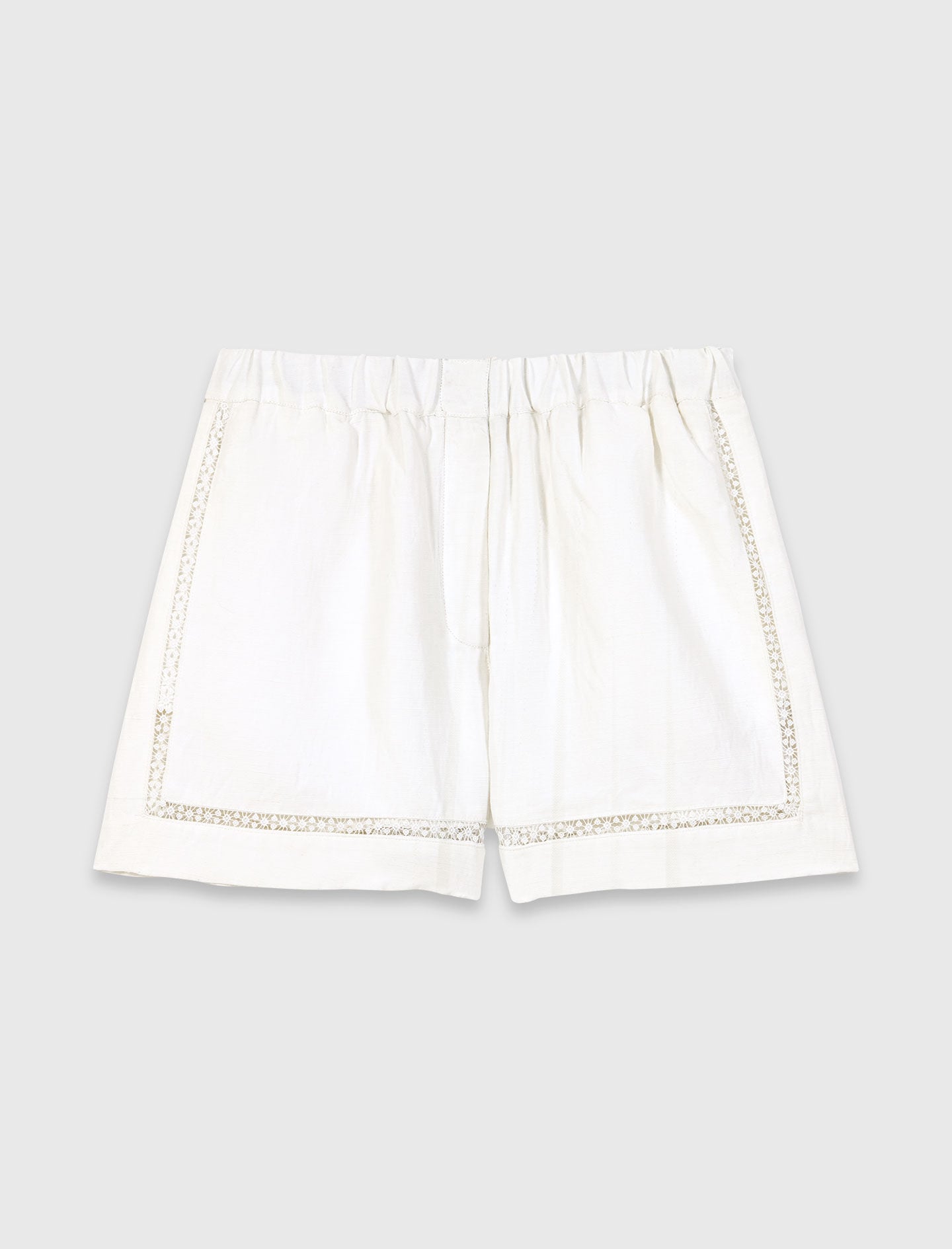 Maje Embroidered linen blend shorts