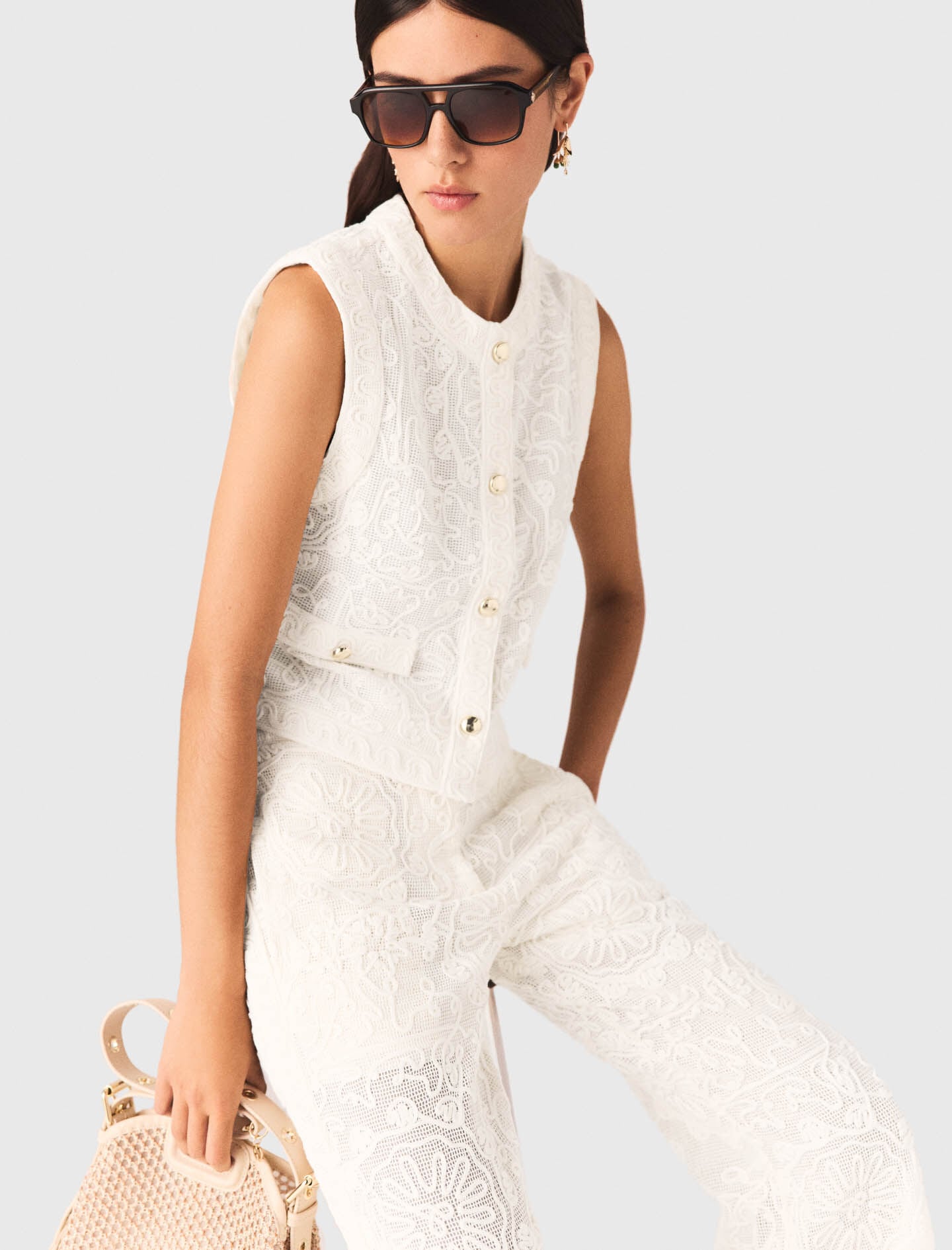 Maje Guipure lace jacket