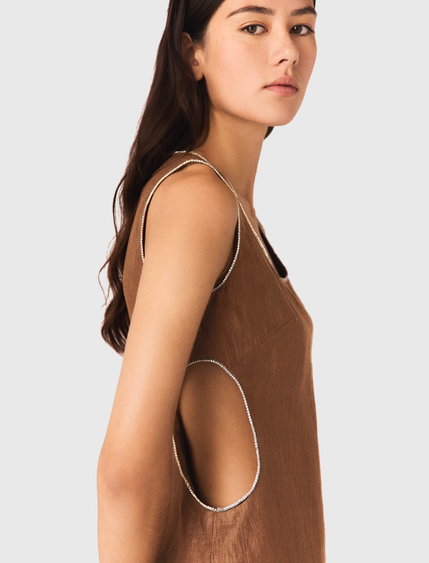 Maje Short linen-blend dress