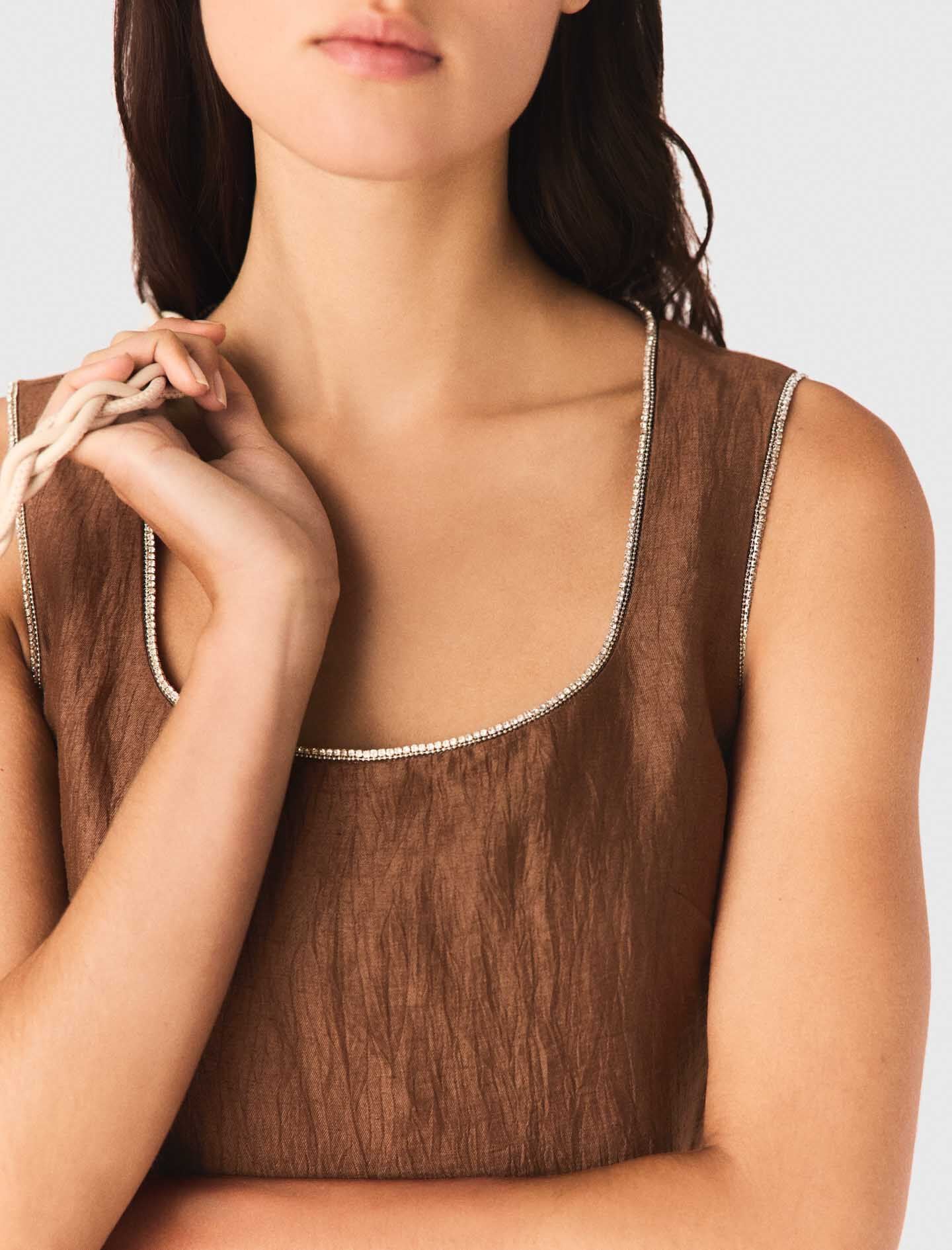 Maje Short linen-blend dress
