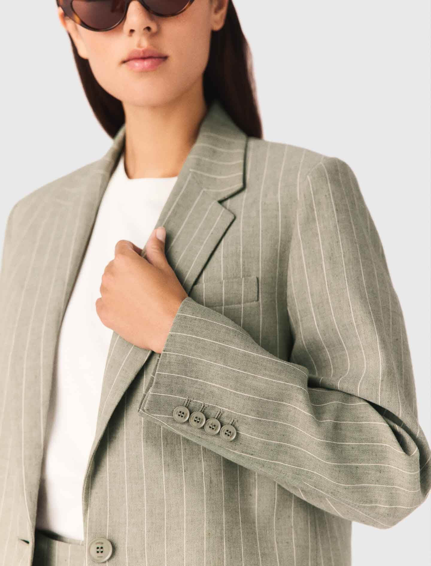 Maje Linen blend suit jacket