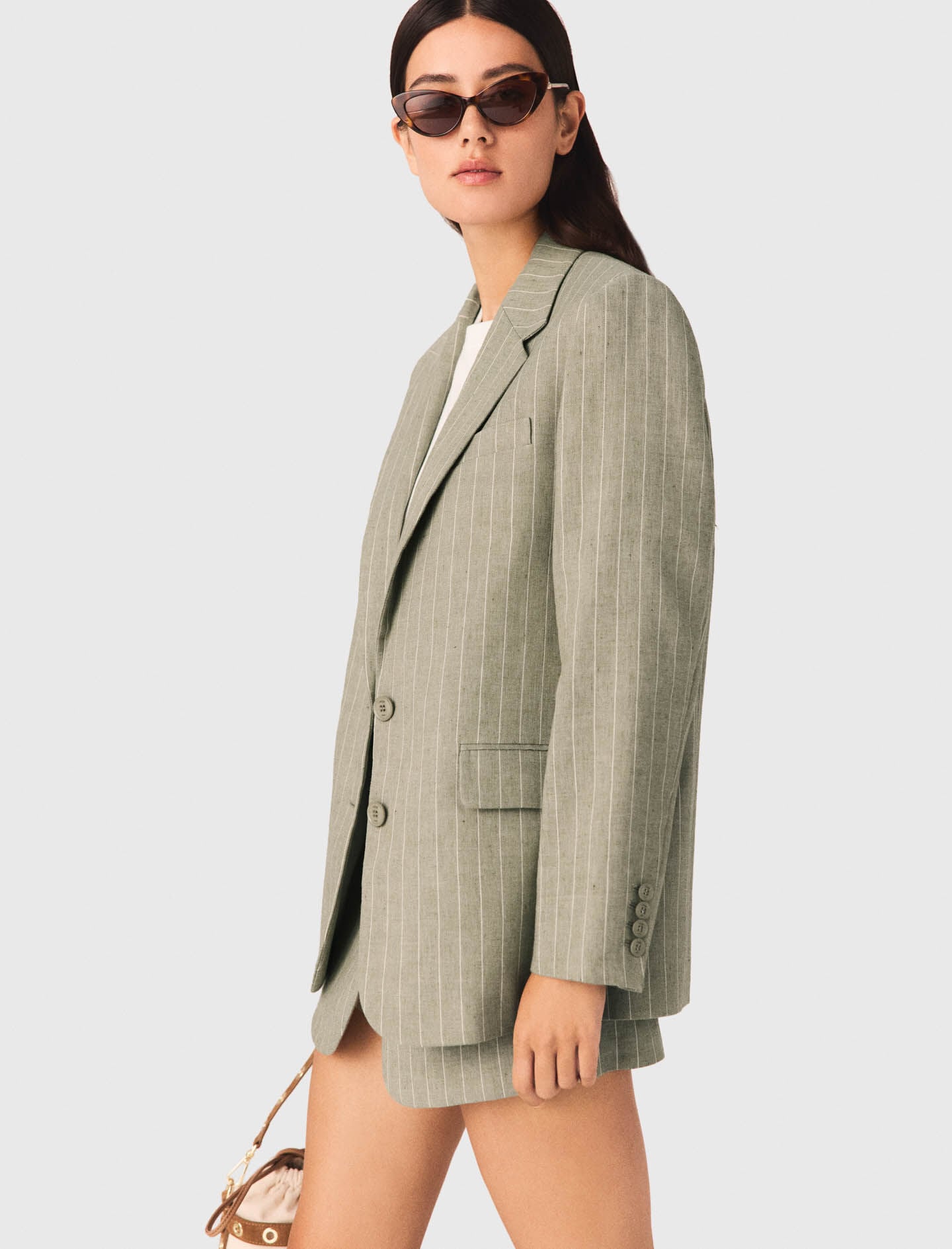 Maje Linen blend suit jacket