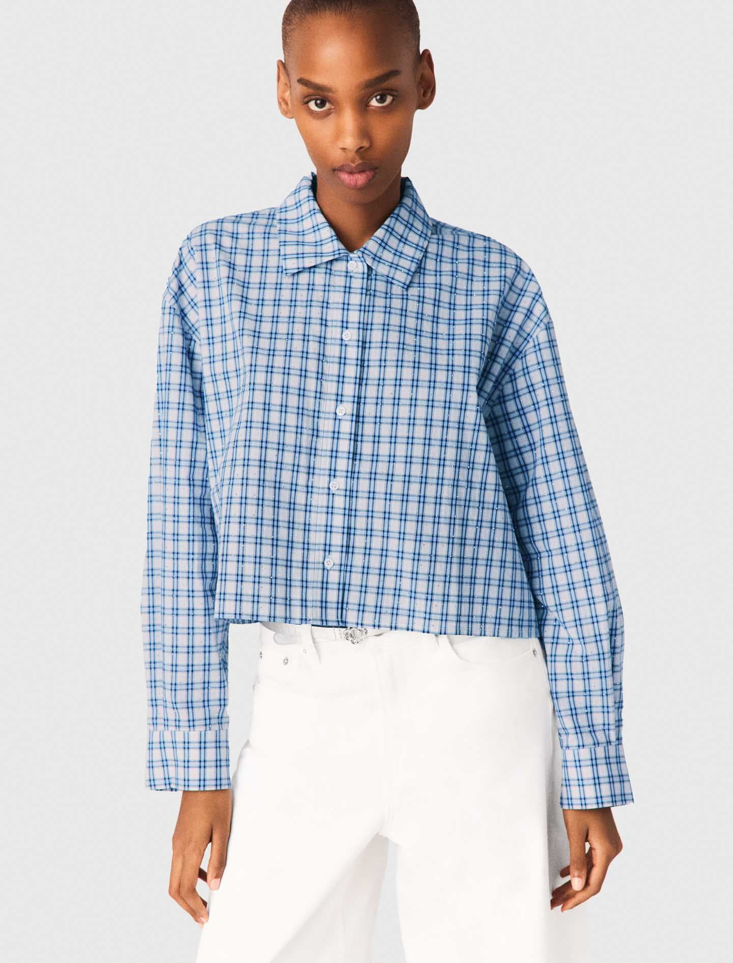 Maje Rhinestone shirt with removable tie