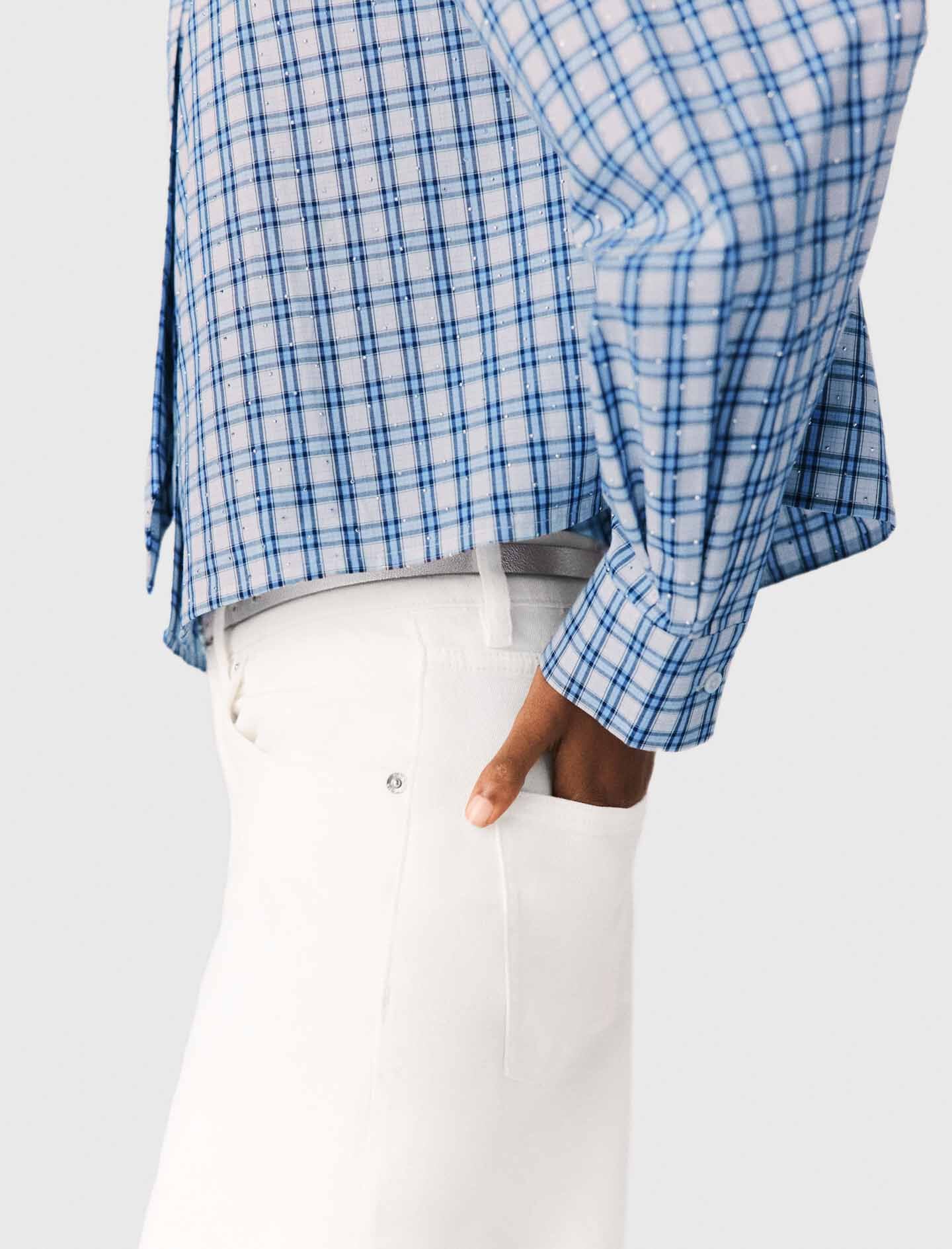 Maje Rhinestone shirt with removable tie