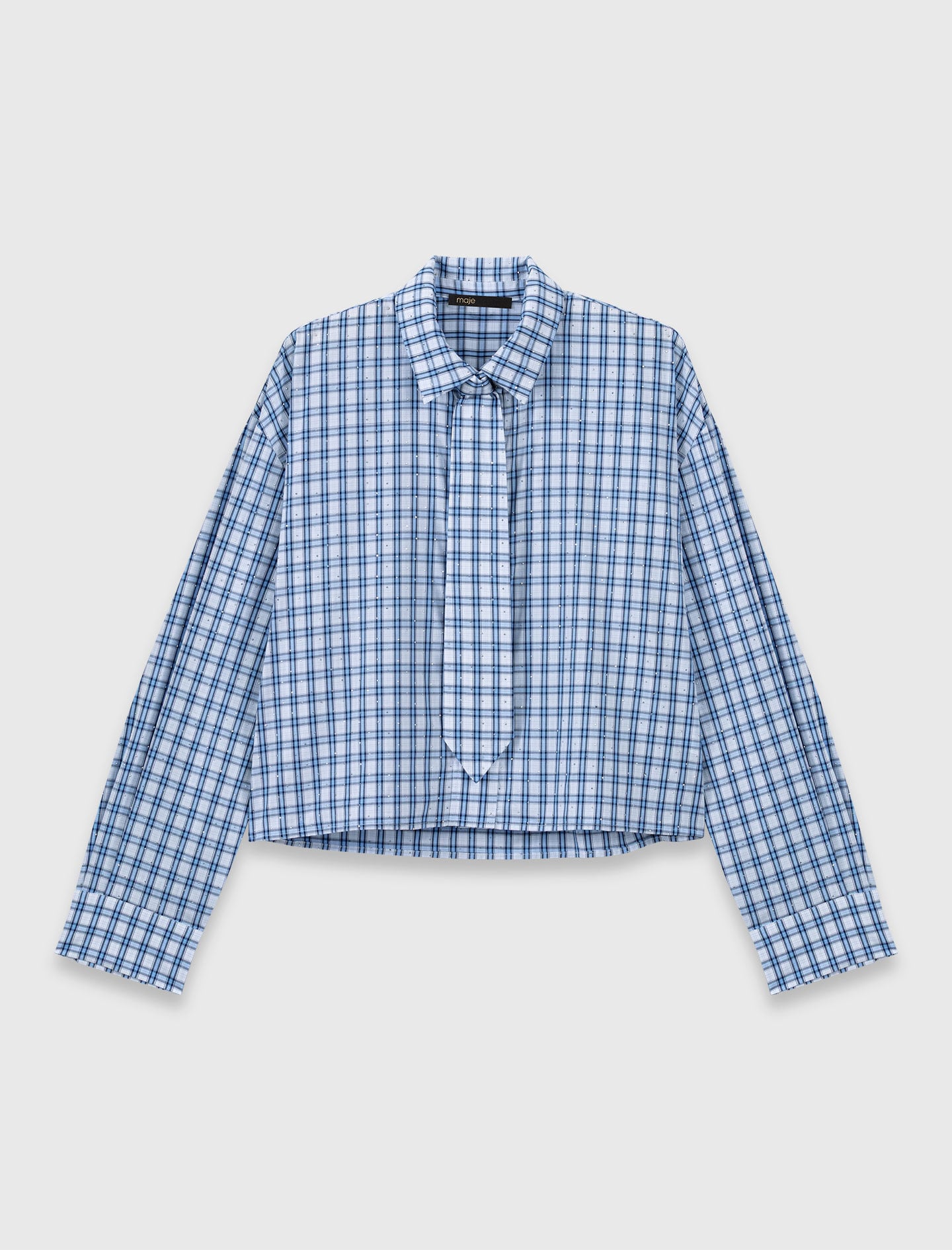 Maje Rhinestone shirt with removable tie