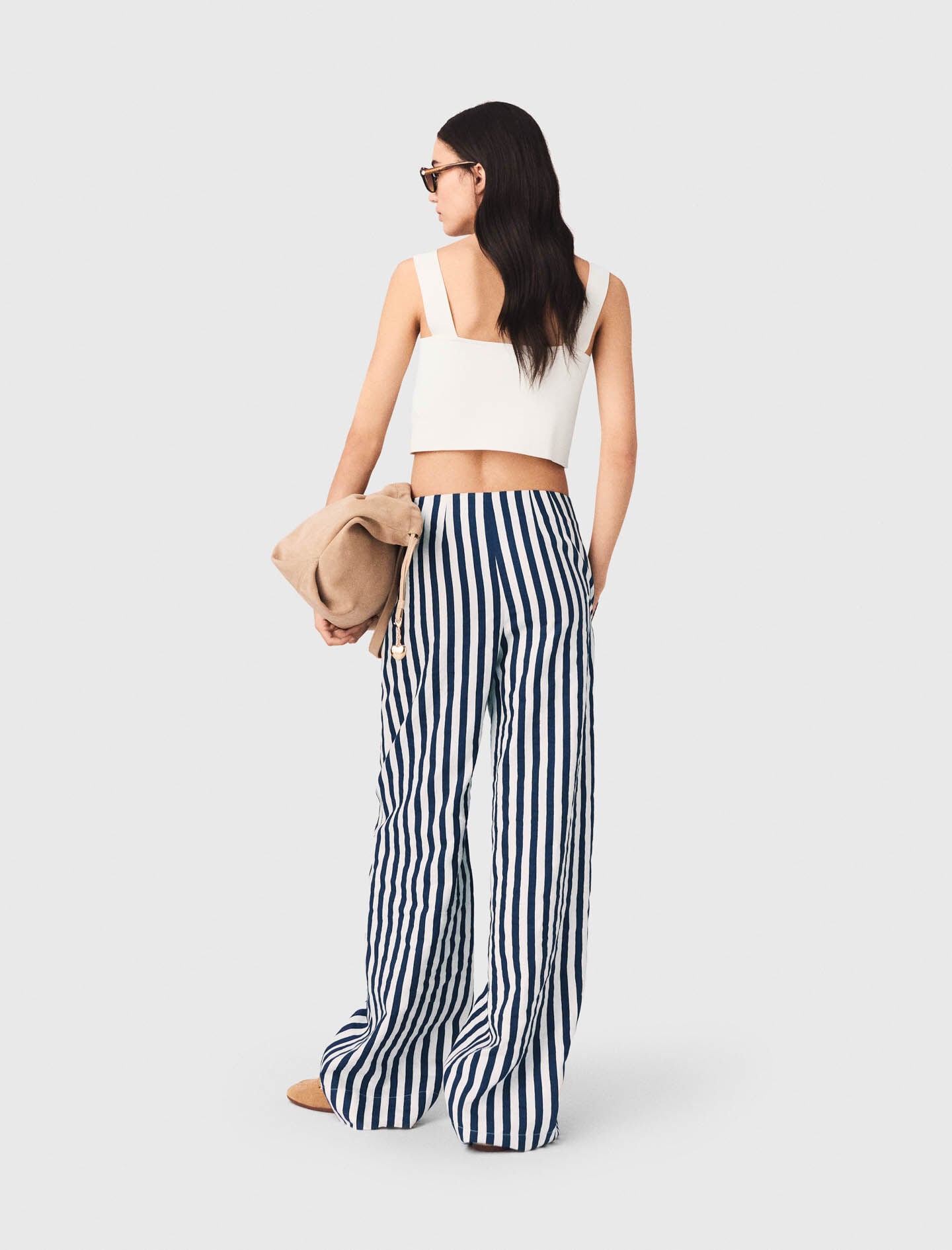 Maje Linen blend sailor trousers