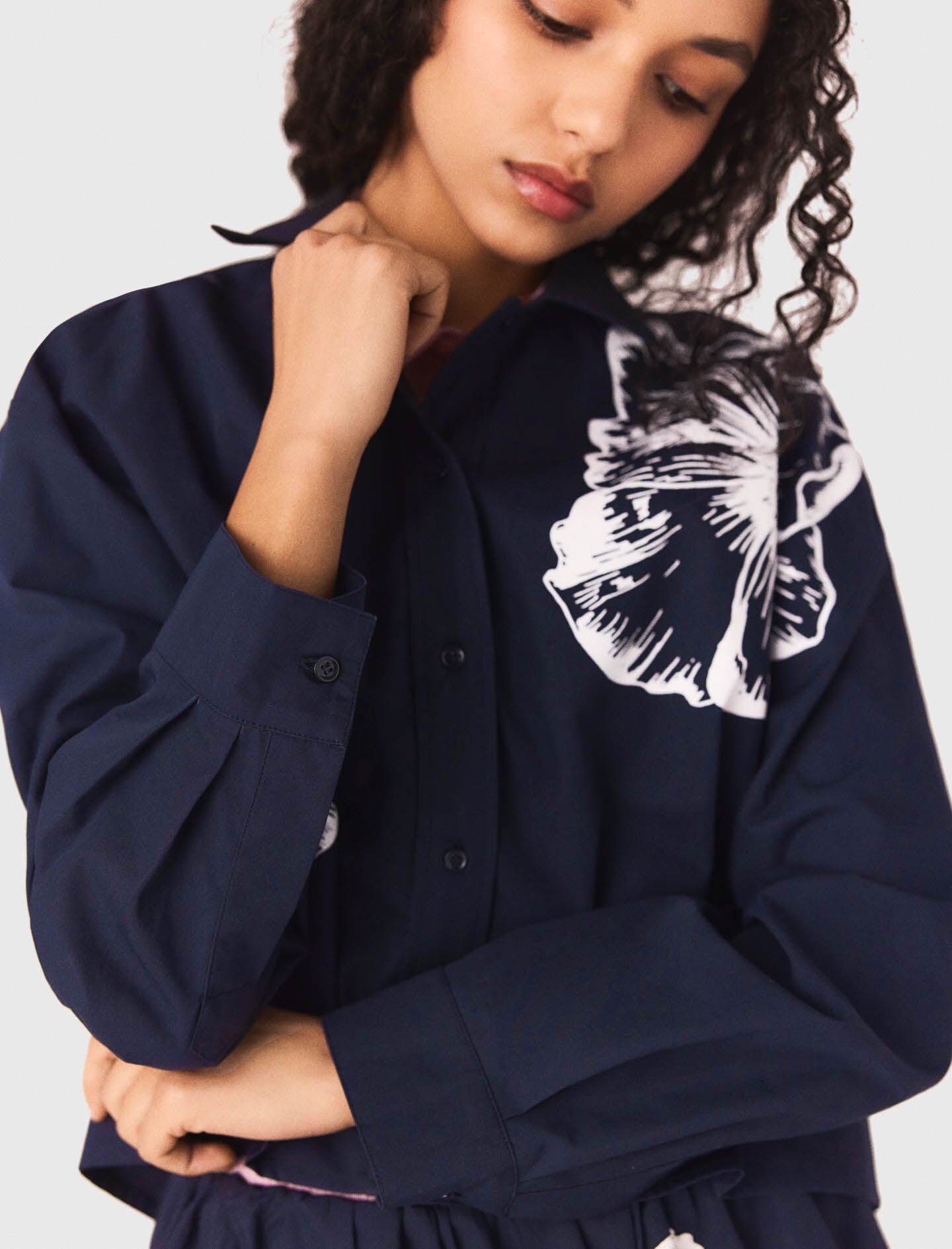Maje Cropped cotton shirt