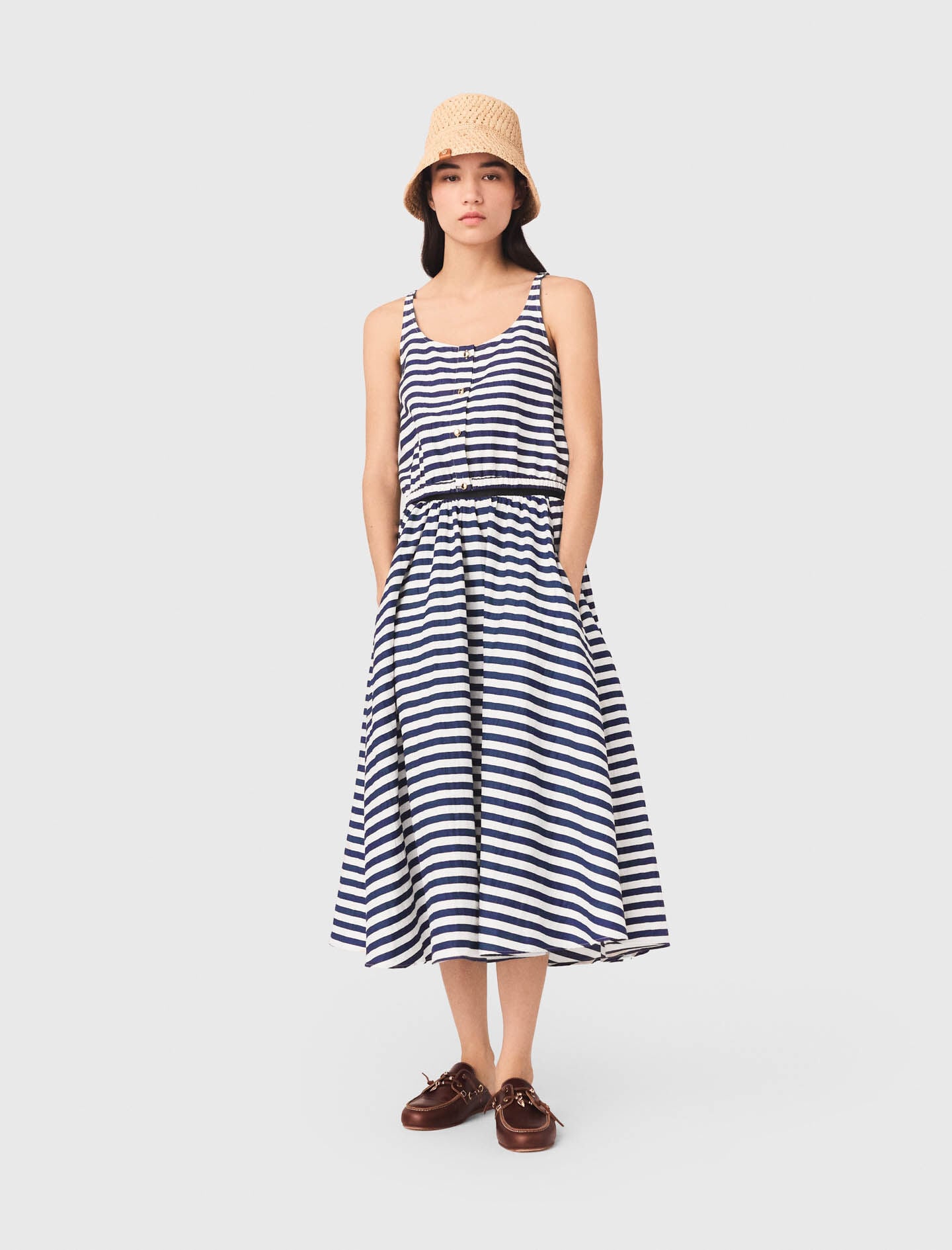 Maje Linen-blend top