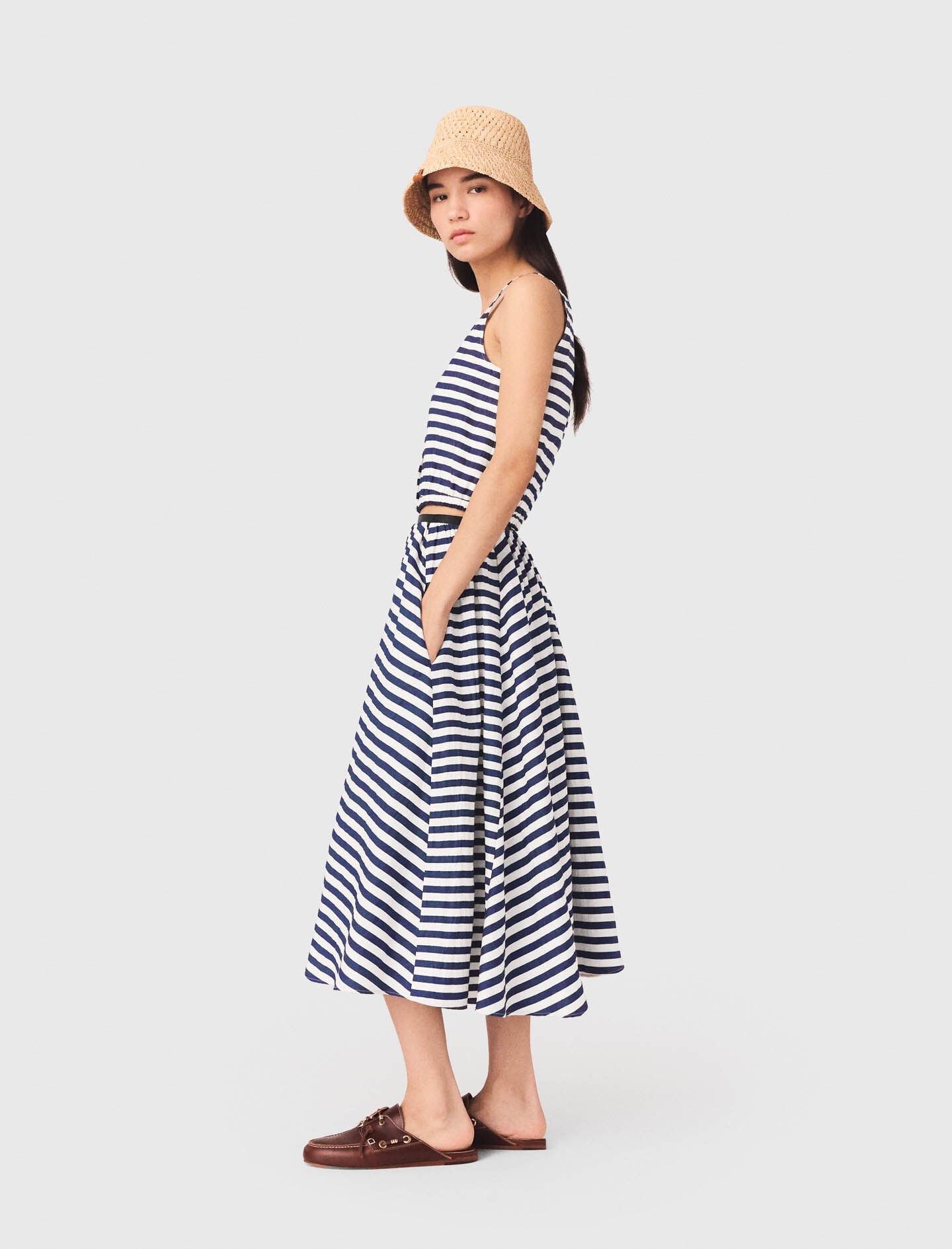 Maje Linen-blend top