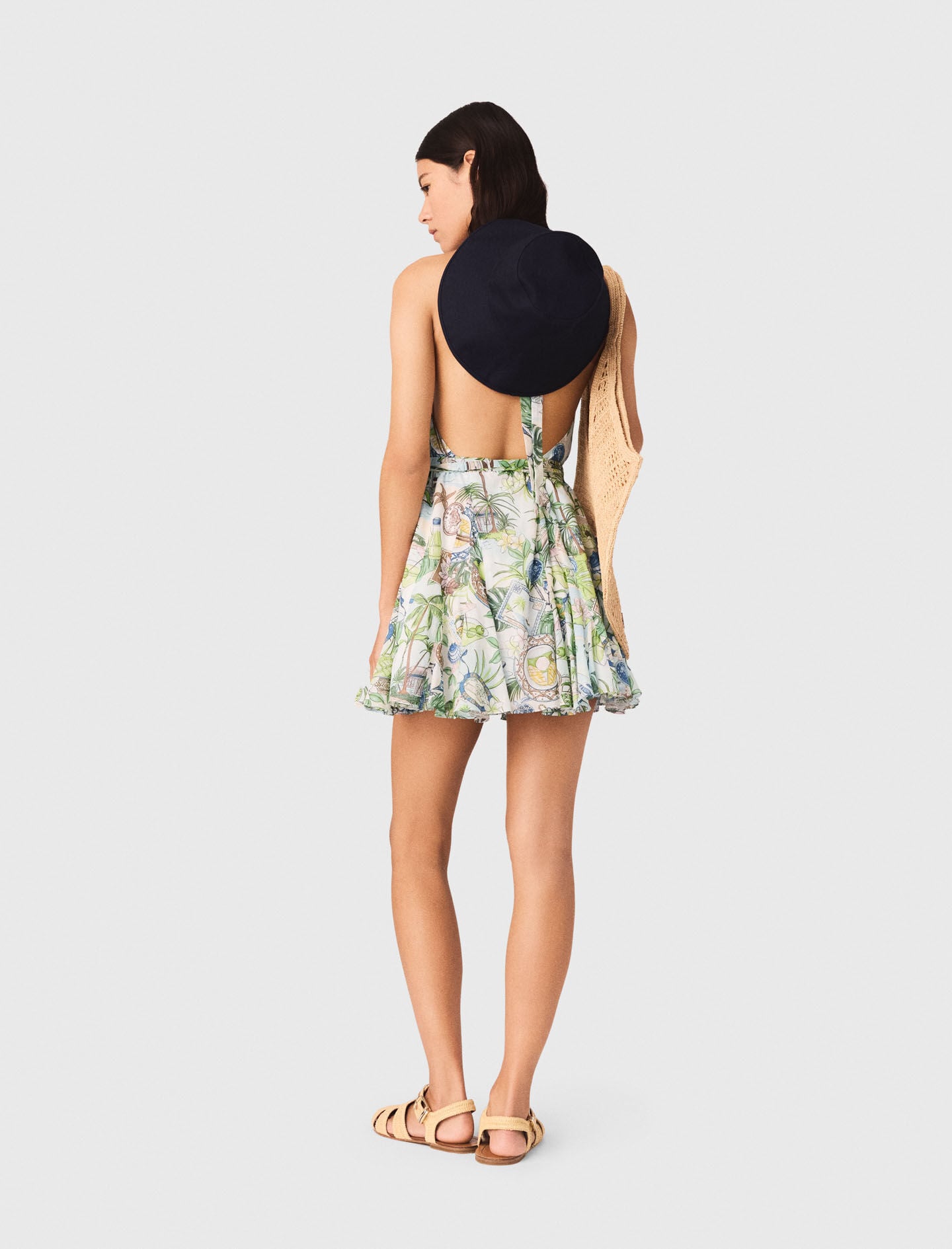 Maje Short Patterned Backless Dress