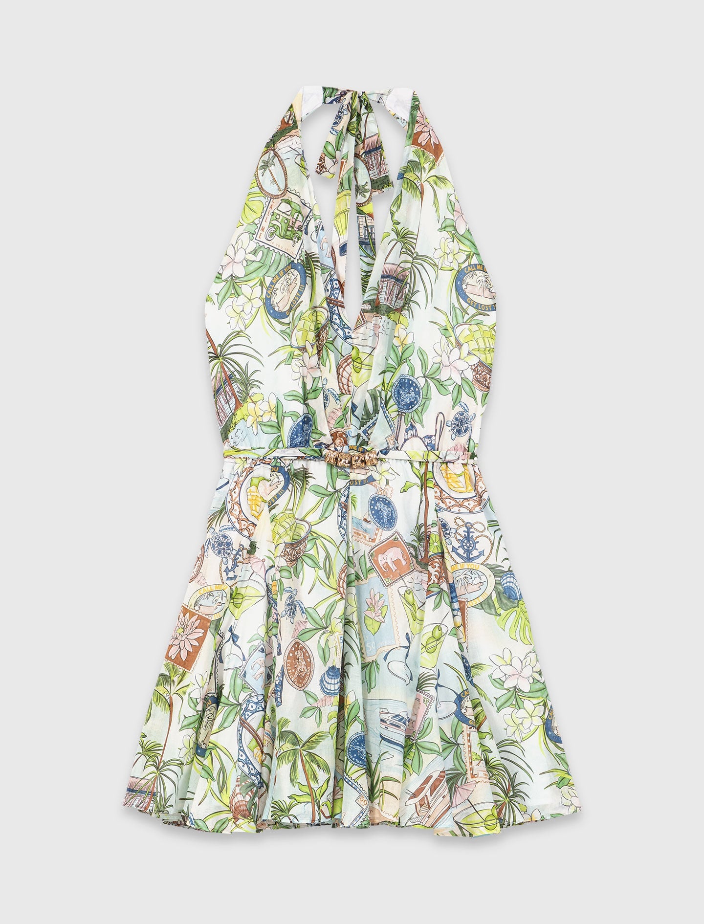 Maje Short Patterned Backless Dress
