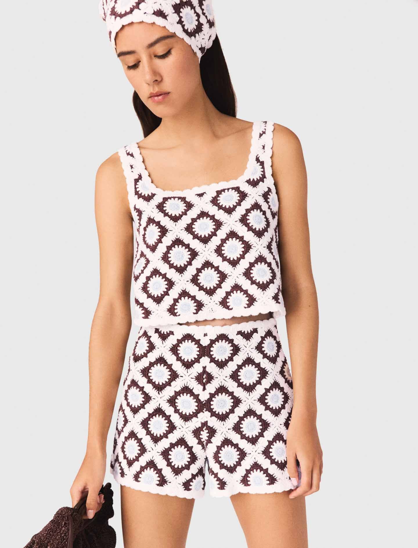 Maje Floral Crochet Top