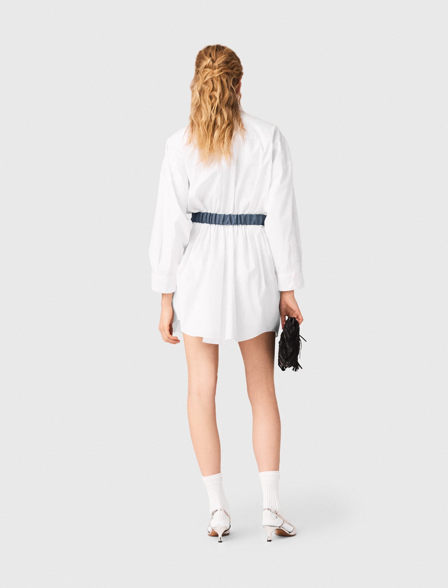 Maje Shirt dress with contrast belt
