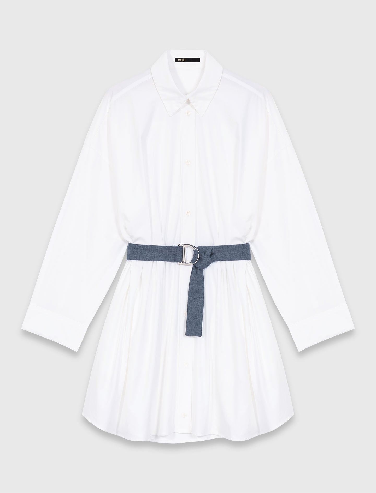 Maje Shirt dress with contrast belt