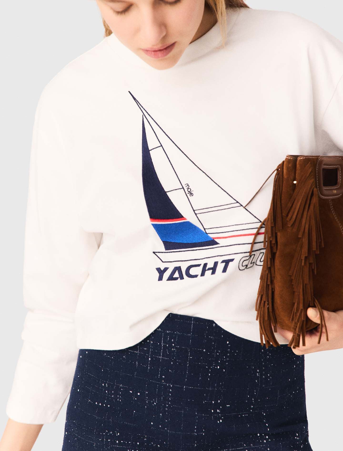 Maje Boat print T-shirt