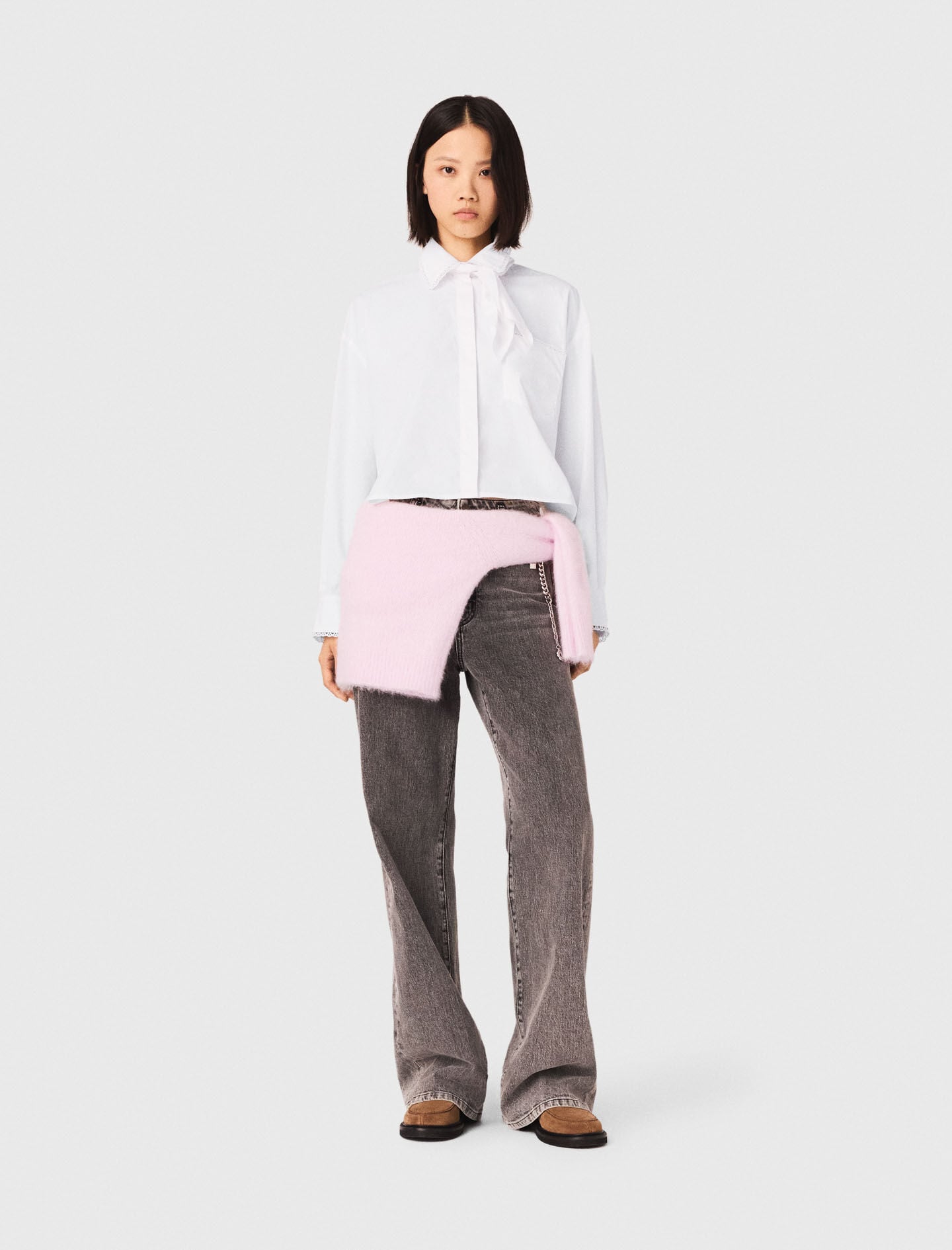 Maje Crochet collar shirt